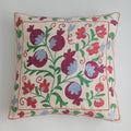 Hand Embroidered Pomegranate Multicolour Uzbek Suzani Cushion Cover 17''x17'' / 45x45 CM