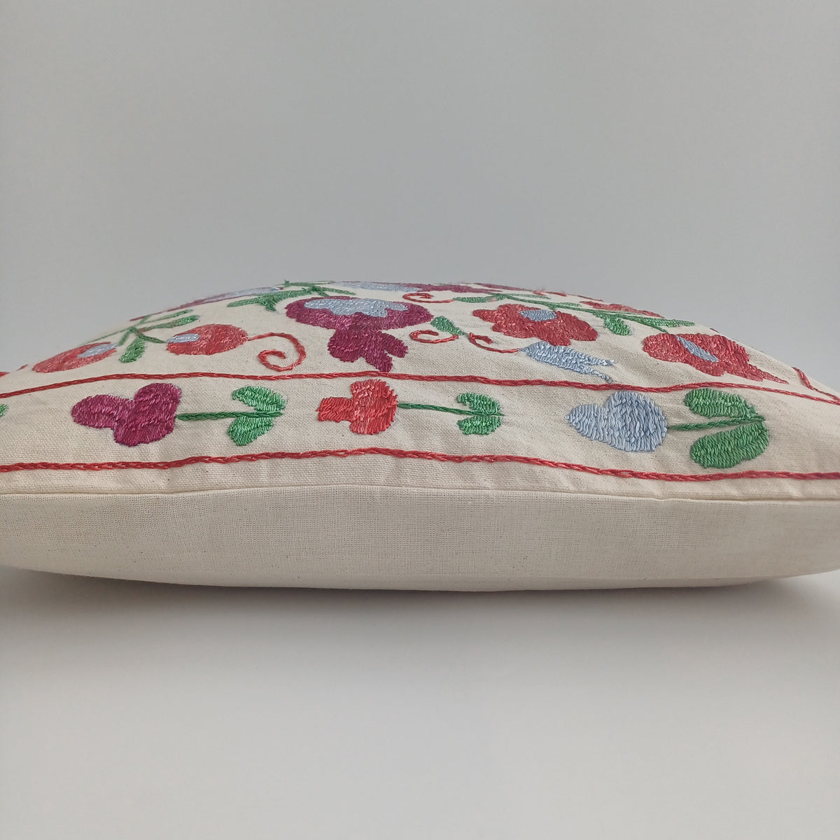 Hand Embroidered Pomegranate Multicolour Uzbek Suzani Cushion Cover 17''x17'' / 45x45 CM