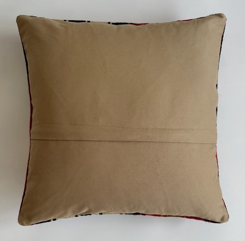 Handmade Striped Turkish Rug Cushion Cover 18''x18'' / 45x44 CM