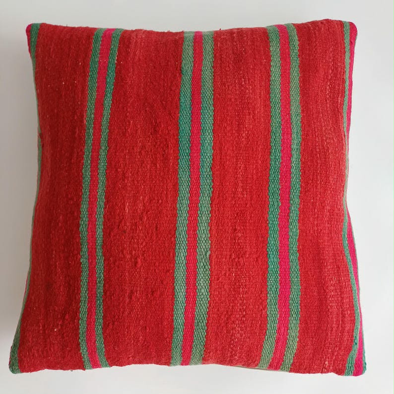 Multicoloured Handmade Moroccan Rug Cushion Cover 20''x20'' / 50x50 CM
