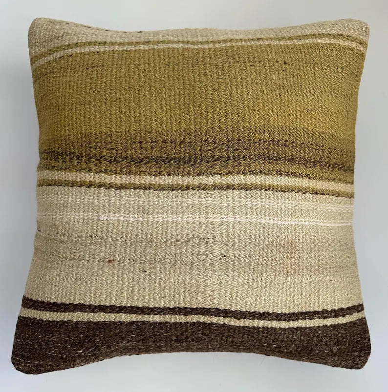 Handmade Turkish Rug Cushion Cover 16''x16'' / 41x41 CM