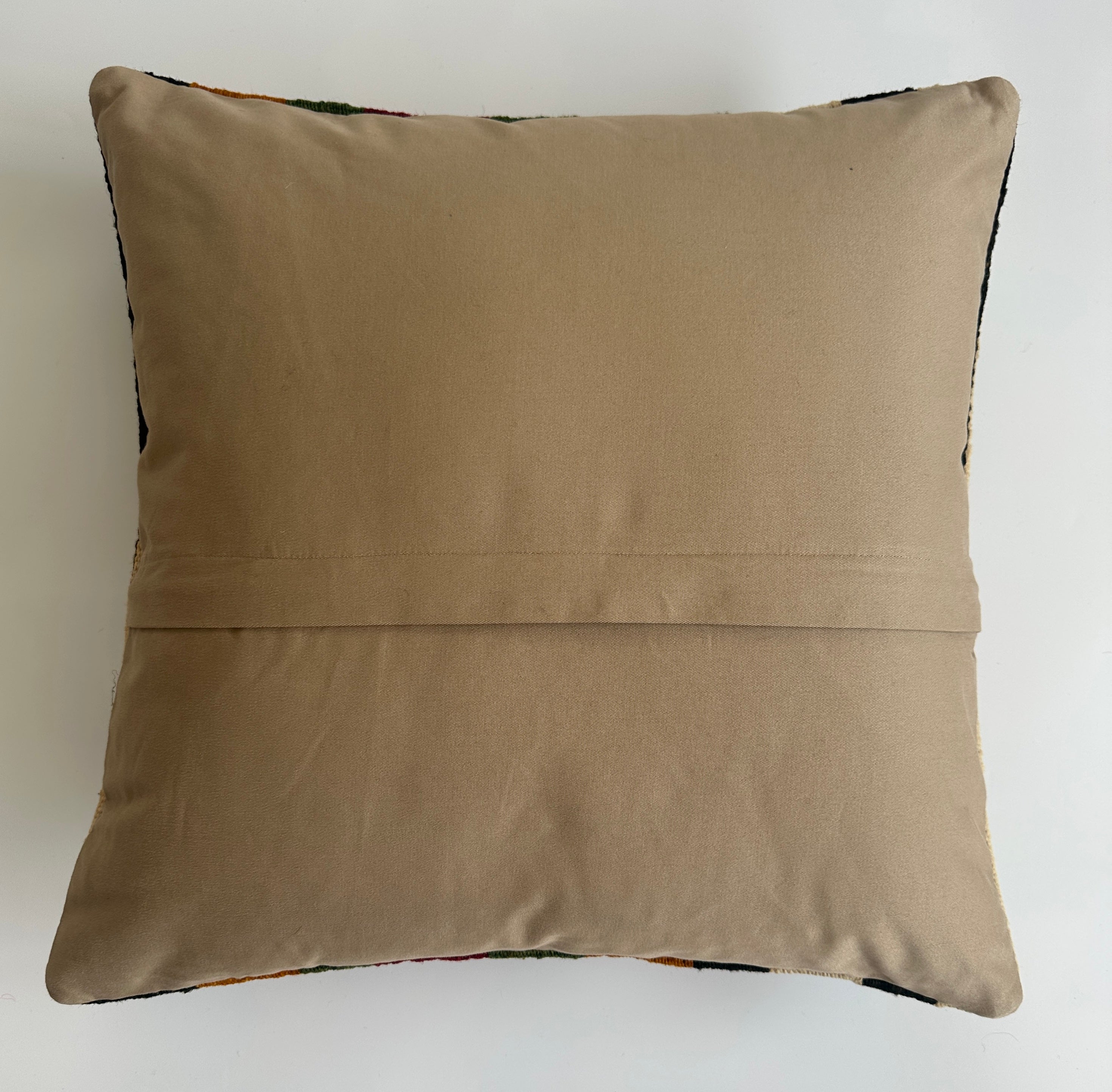 Handmade Striped Multicolour Turkish Rug Cushion Cover 18''x18'' / 45x45 CM