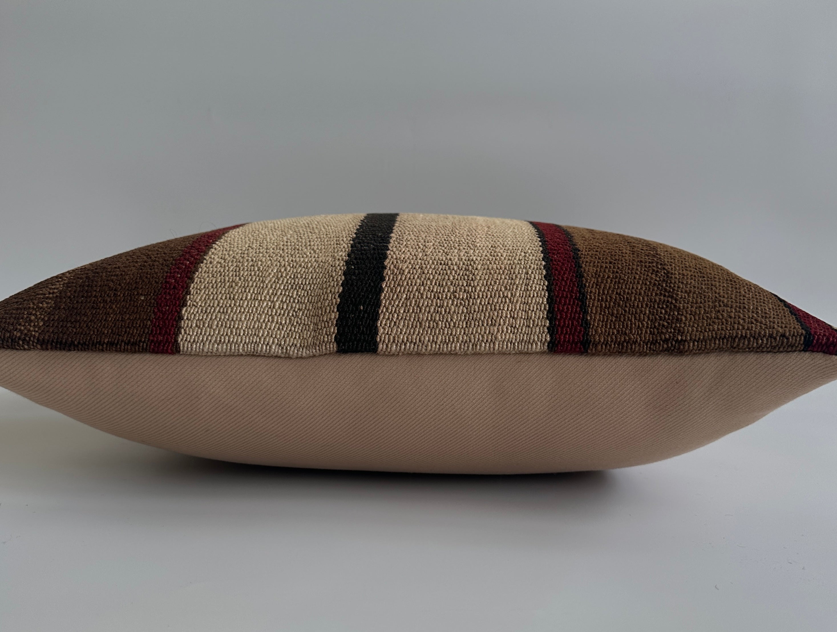 Handmade Striped Turkish Rug Cushion Cover 18''x18'' / 45x44 CM