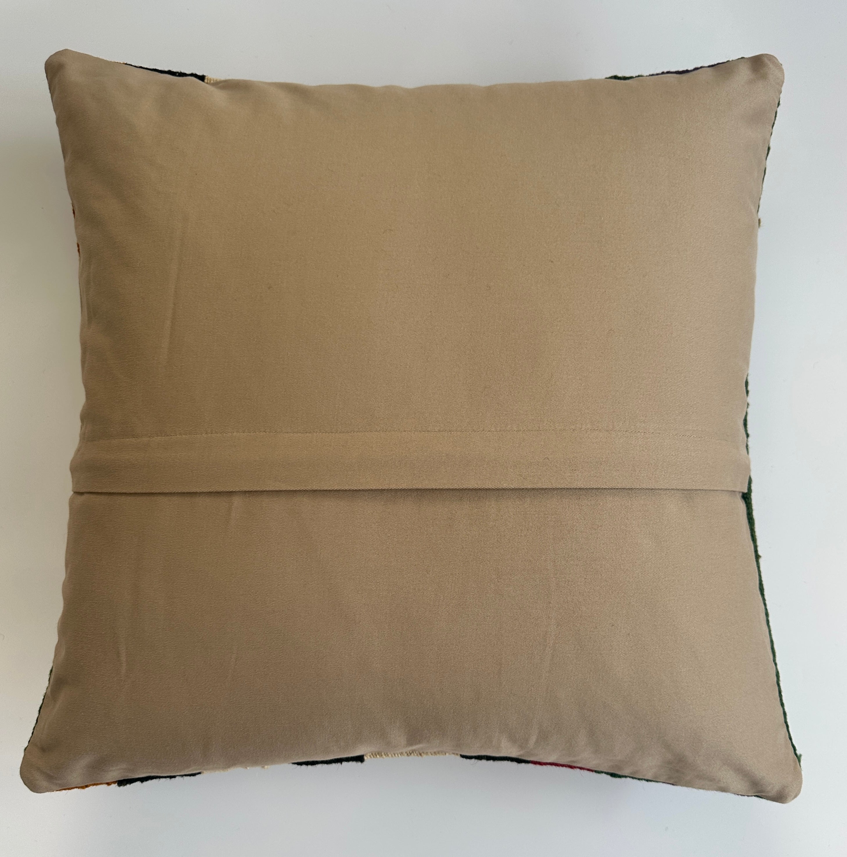 Handmade Striped Multicolour Turkish Rug Cushion Cover 18''x18'' / 45x44 CM