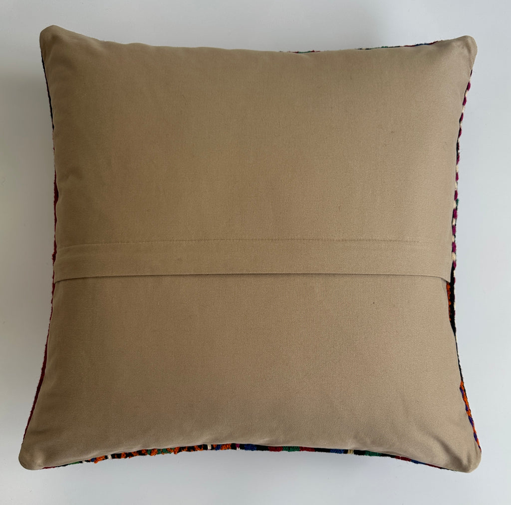 Handmade Multicolour Turkish Rug Cushion Cover 18''x18'' / 44x44 CM