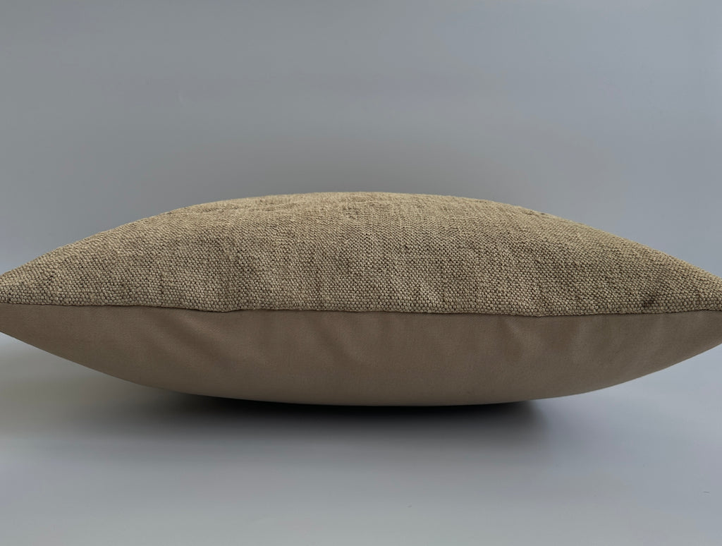Handmade Textured Beige Turkish Rug Cushion Cover 18''x18'' / 45x44 CM