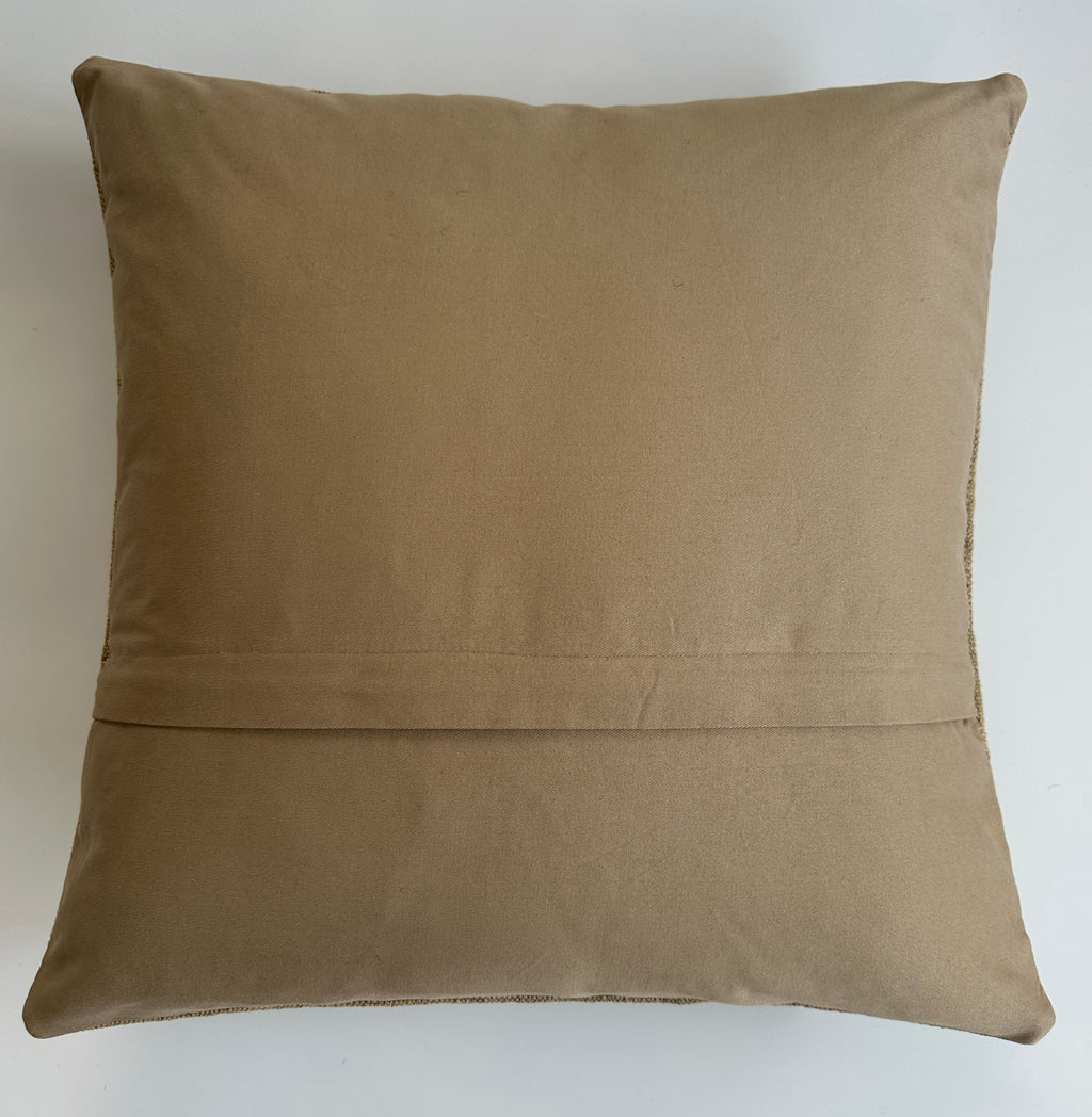 Handmade Textured Beige Turkish Rug Cushion Cover 18''x18'' / 45x44 CM