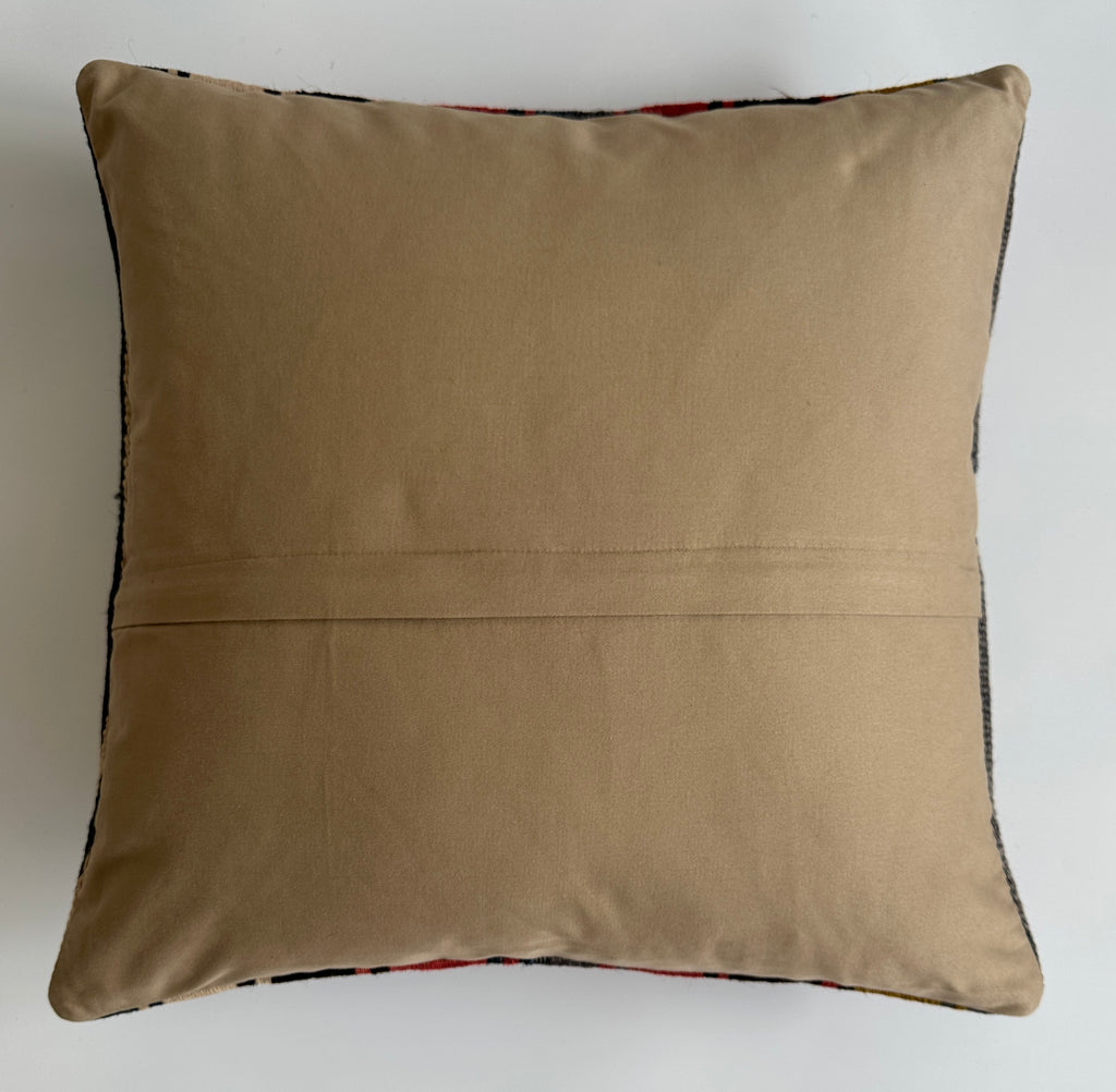 Handmade Striped Multicolour Turkish Rug Cushion Cover 18''x18'' / 45x44 CM