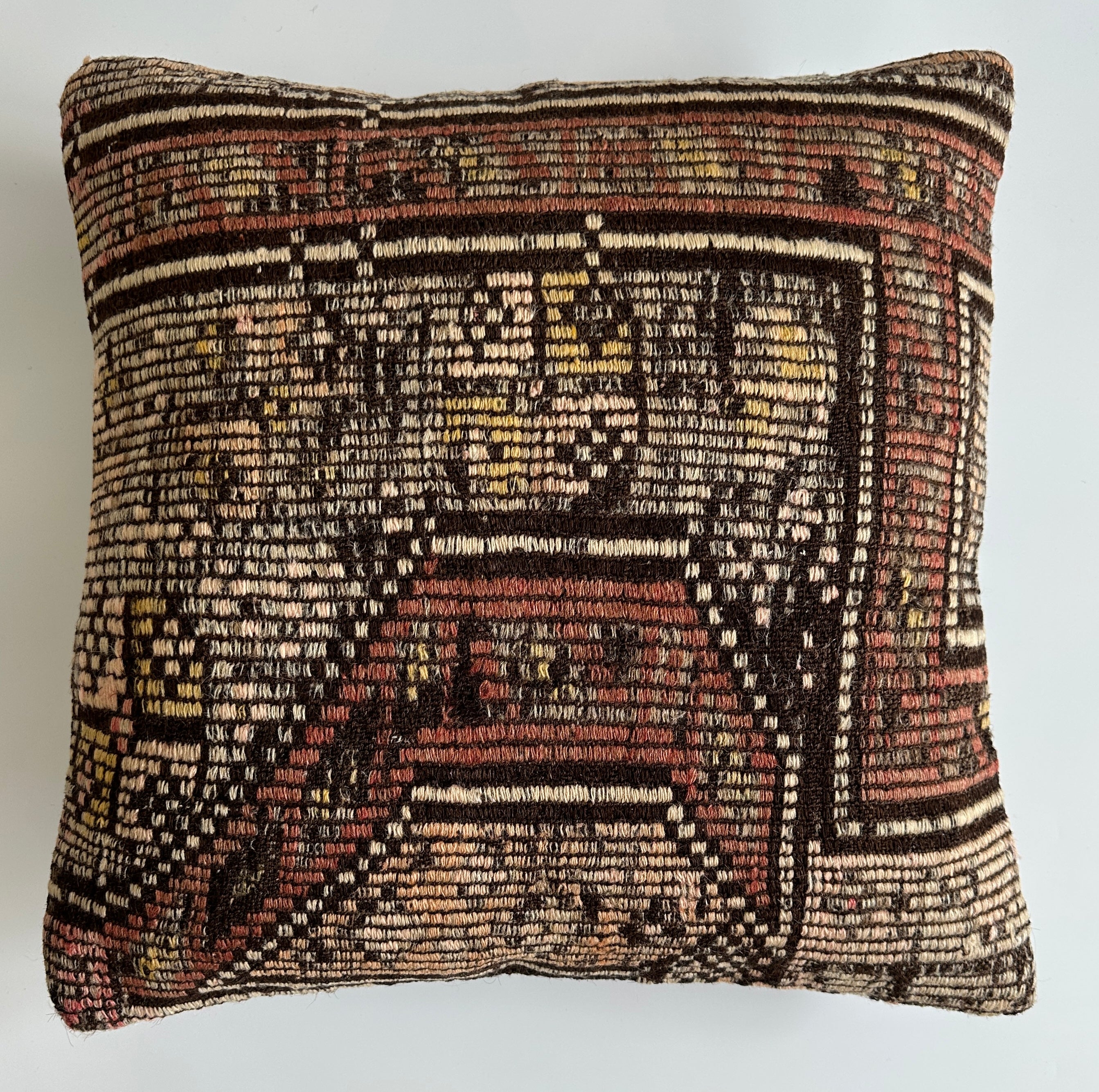 Handmade Multicolour Turkish Rug Cushion Cover 18''x18'' / 45x45 CM