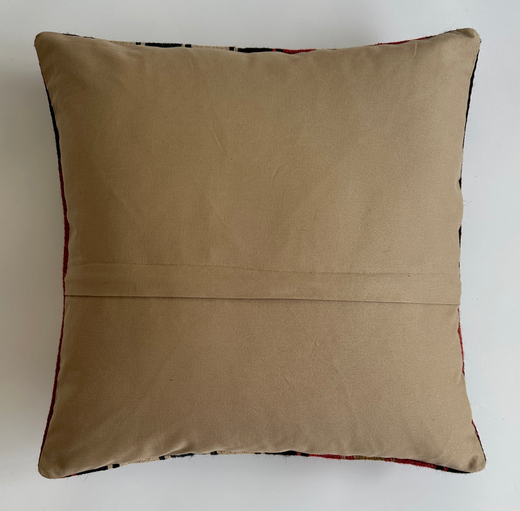 Handmade Striped Multicolour Turkish Rug Cushion Cover 18''x18'' / 45x44 CM