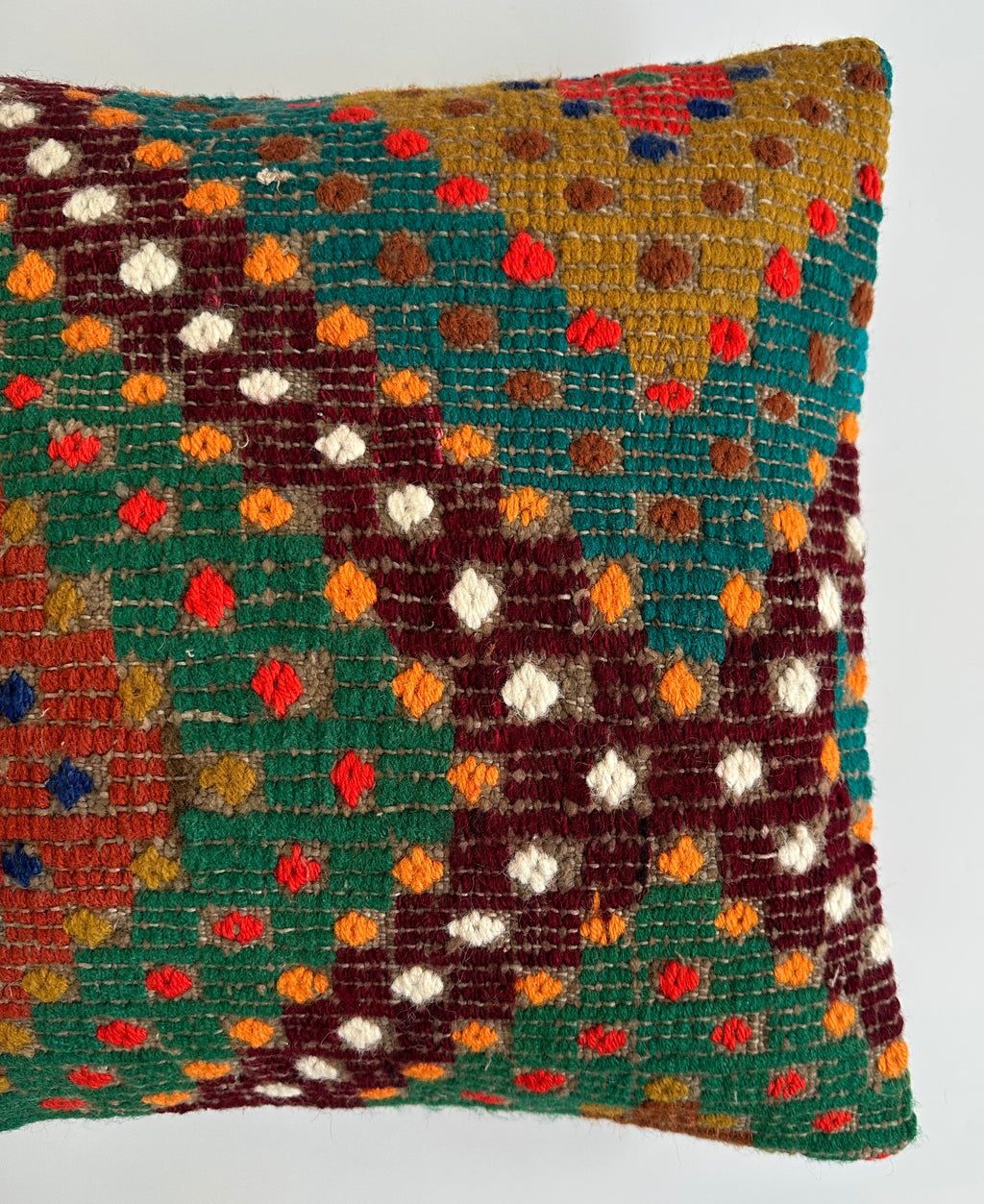 Handmade Multicolour Turkish Rug Cushion Cover 18''x18'' / 44x44 CM