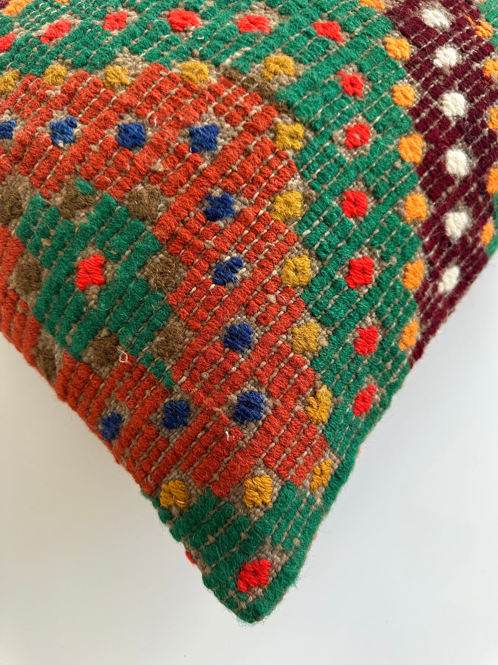 Handmade Multicolour Turkish Rug Cushion Cover 18''x18'' / 44x44 CM