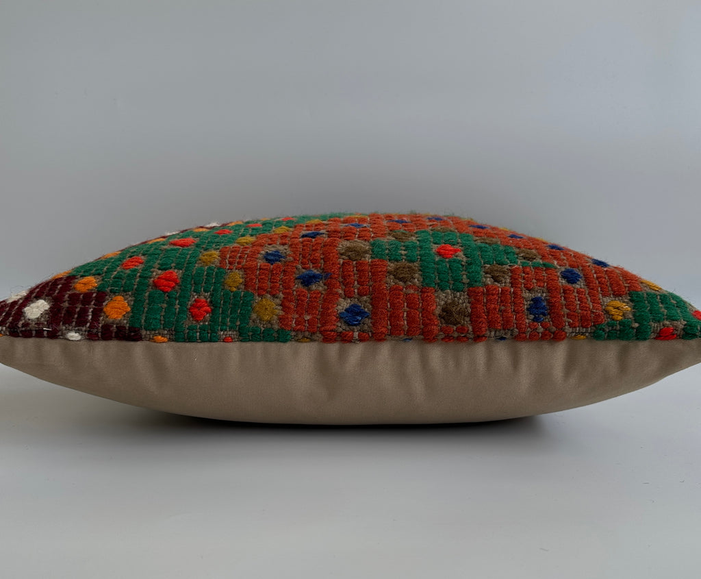 Handmade Multicolour Turkish Rug Cushion Cover 18''x18'' / 44x44 CM