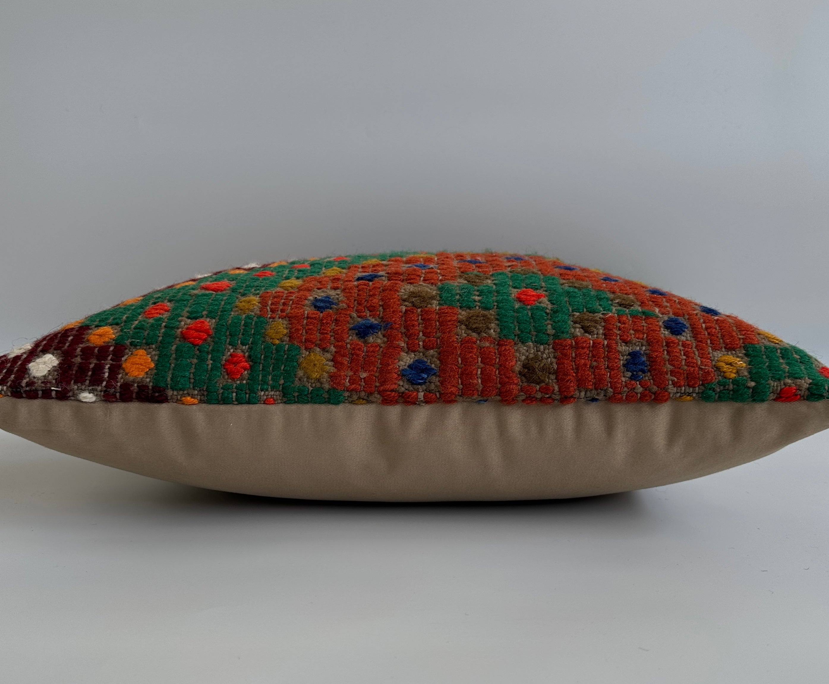 Handmade Multicolour Turkish Rug Cushion Cover 18''x18'' / 44x44 CM