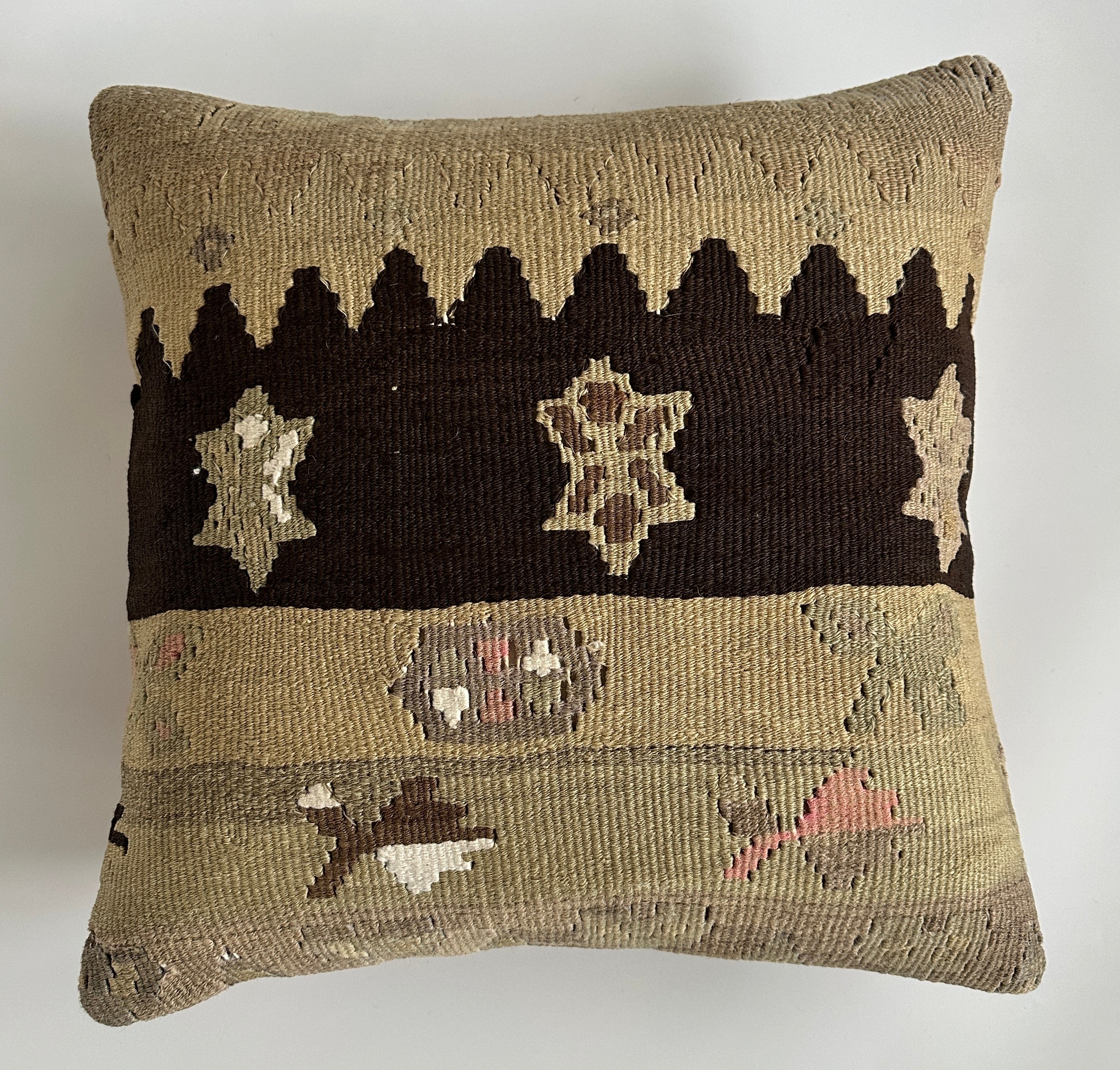 Handmade Multicolour Turkish Rug Cushion Cover 18''x18'' / 45x45 CM