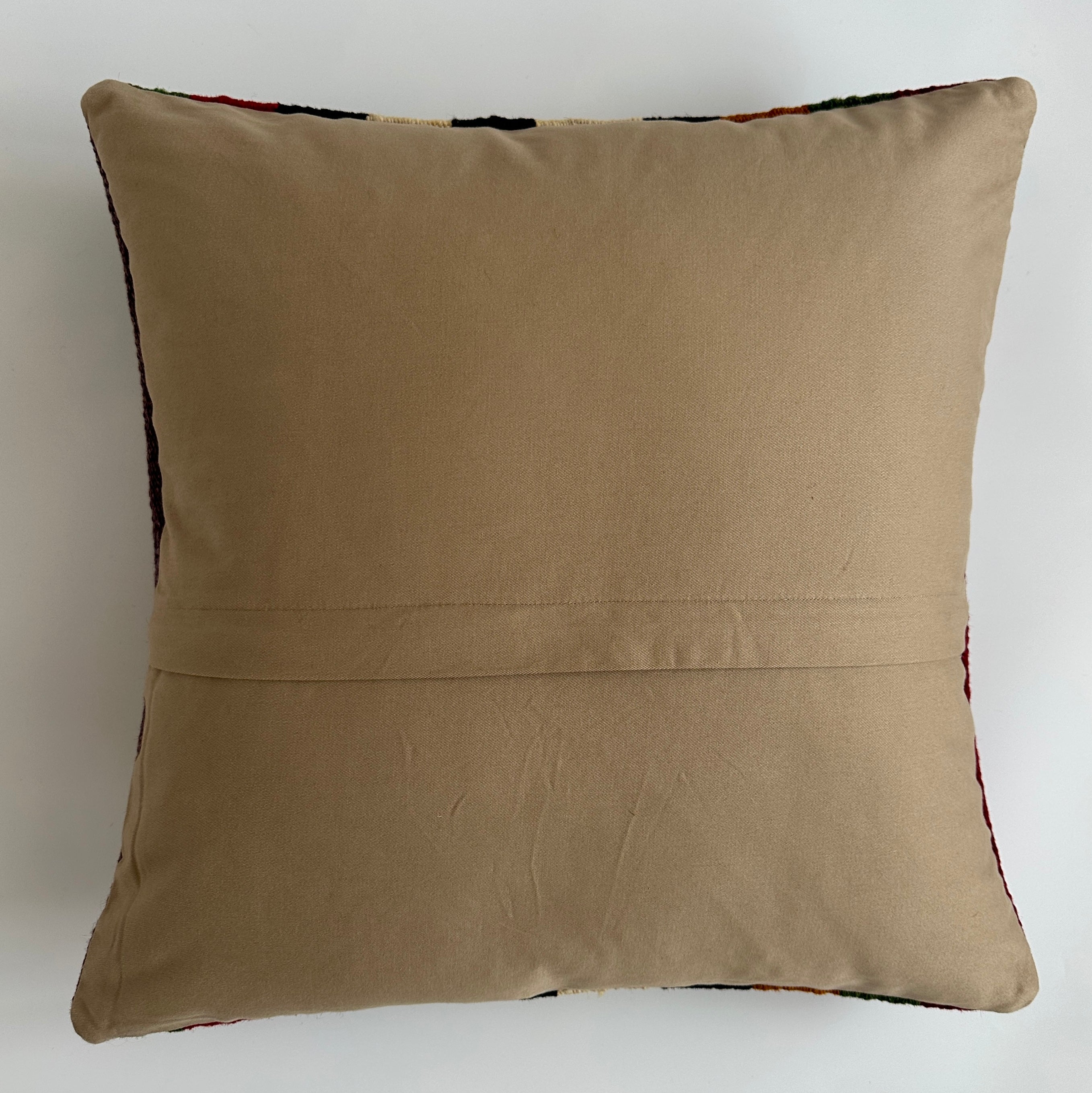 Handmade Striped Multicolour Turkish Rug Cushion Cover 18''x18'' / 45x44 CM