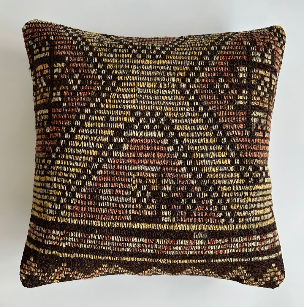 Handmade Multicolour Turkish Rug Cushion Cover 20''x20'' / 50x50 CM