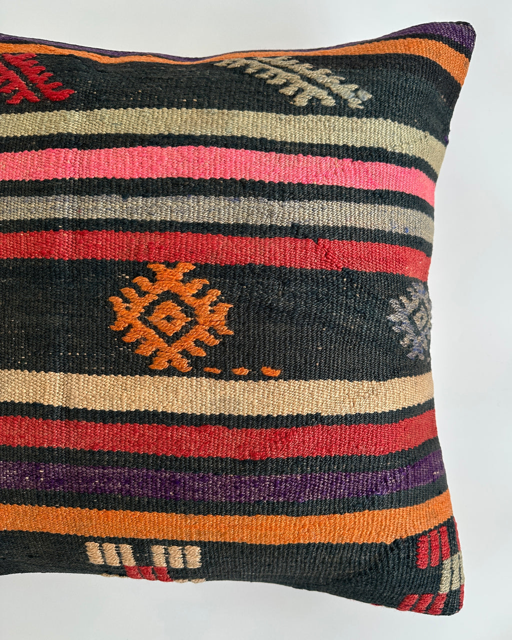 Handmade Multicolour Turkish Rug Cushion Cover 20''x20'' / 50x50 CM