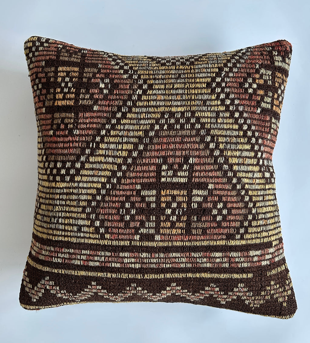 Handmade Multicolour Turkish Rug Cushion Cover 20''x20'' / 50x50 CM