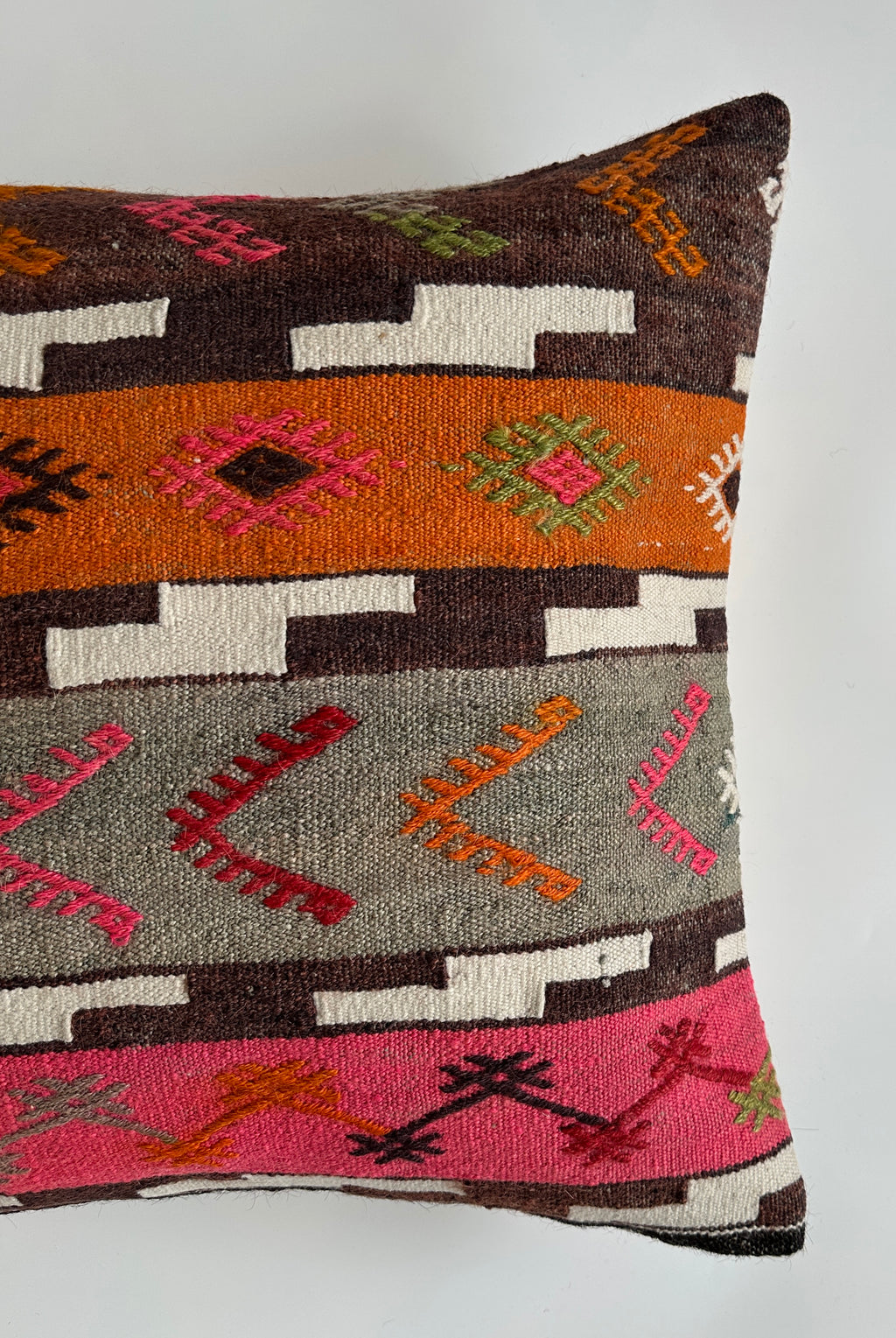 Handmade Multicolour Turkish Rug Cushion Cover 20''x20'' / 50x50 CM