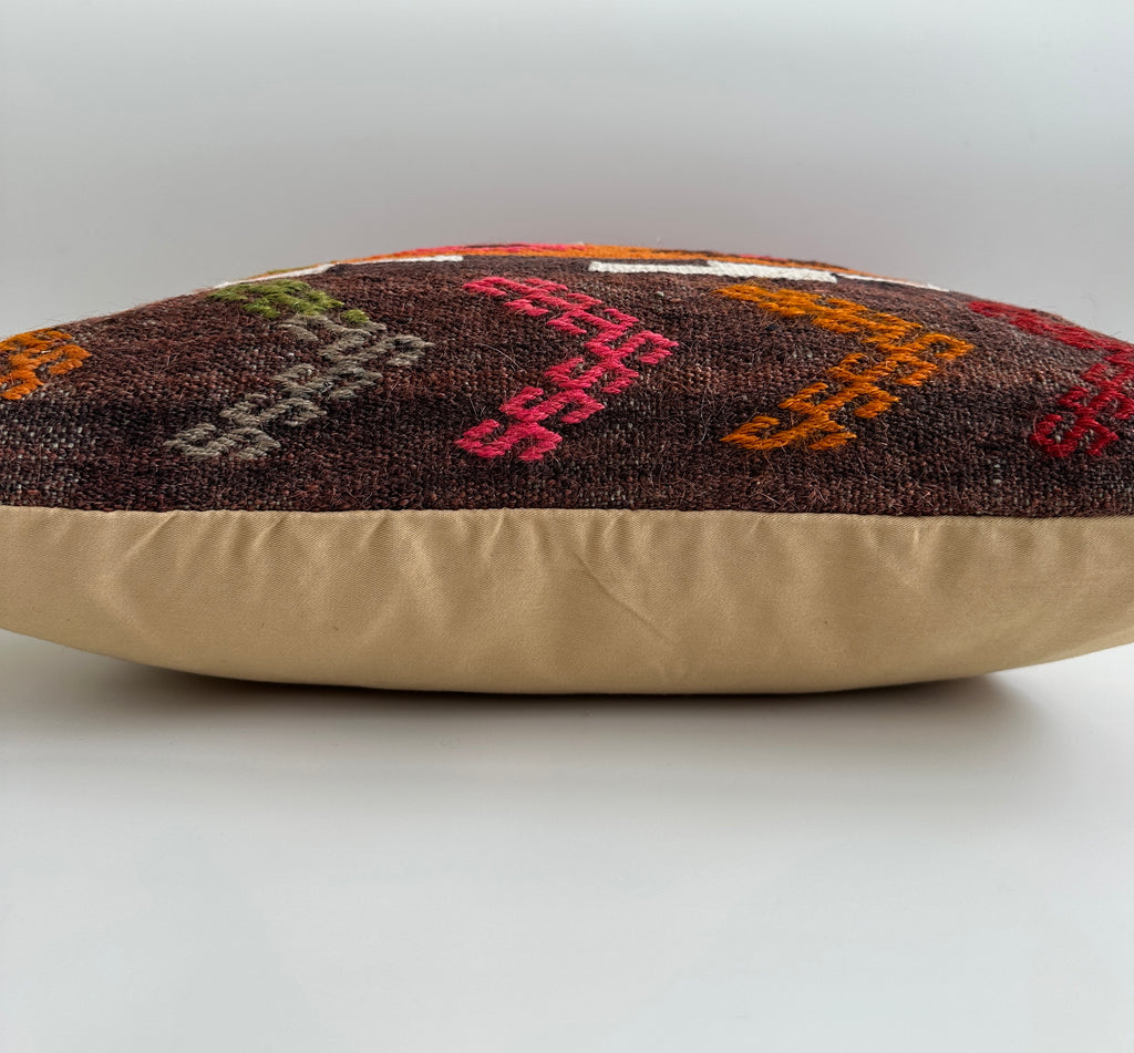 Handmade Multicolour Turkish Rug Cushion Cover 20''x20'' / 50x50 CM