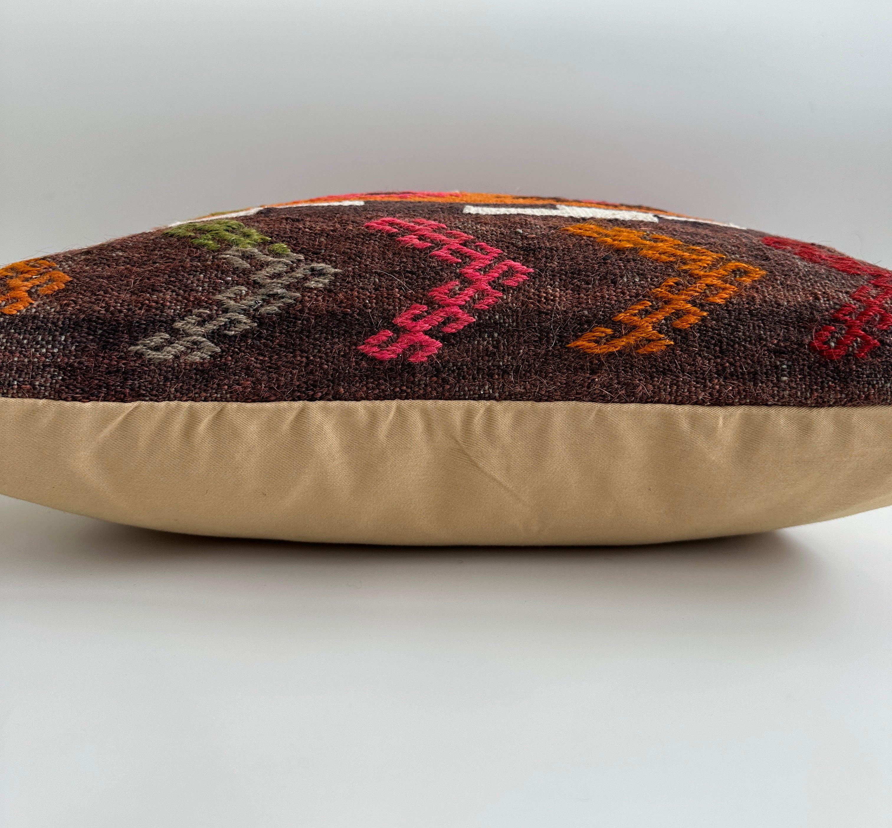 Handmade Multicolour Turkish Rug Cushion Cover 20''x20'' / 50x50 CM