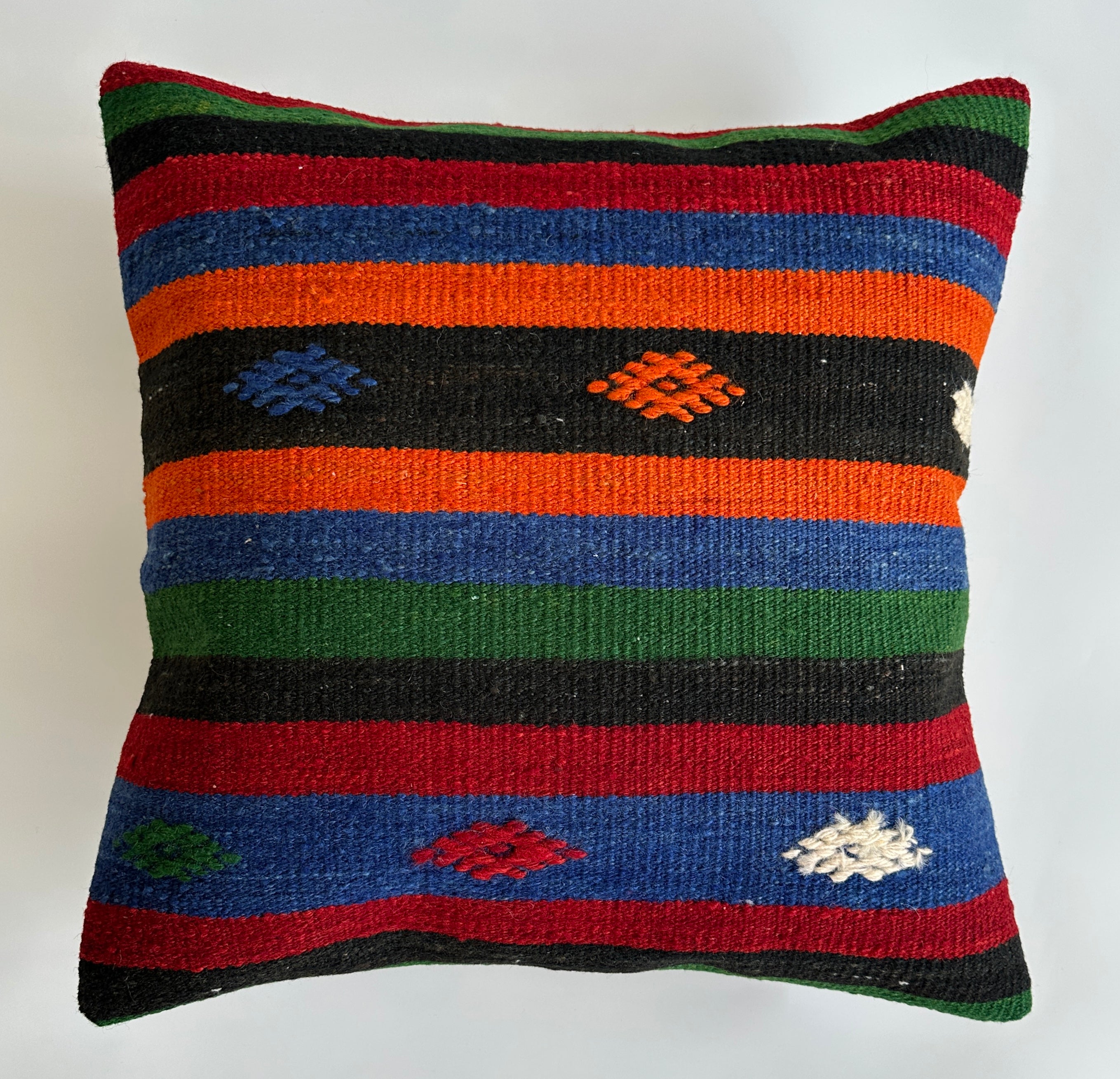 Handmade Multicolour Turkish Rug Cushion Cover 20''x20'' / 50x50 CM
