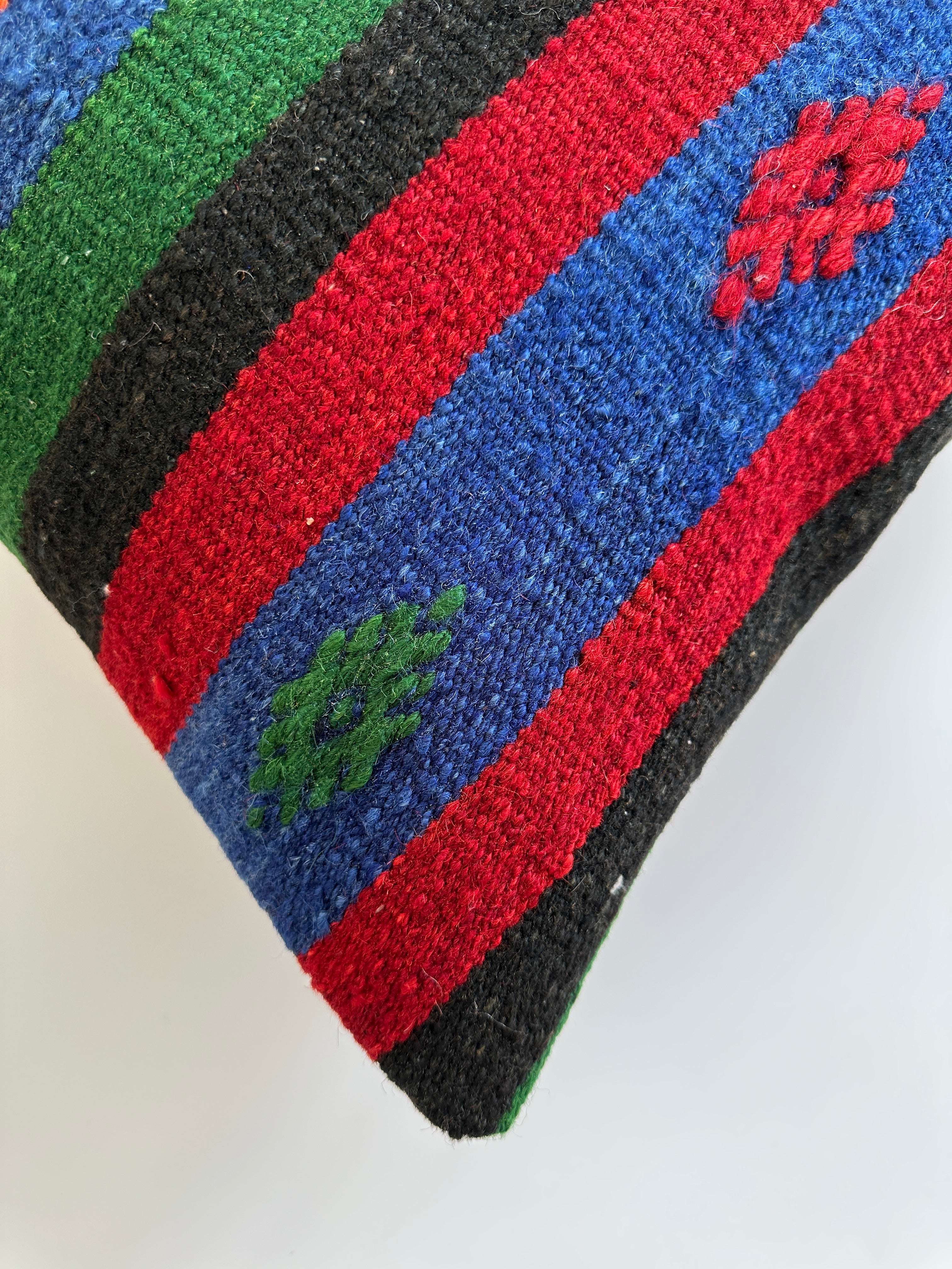 Handmade Multicolour Turkish Rug Cushion Cover 20''x20'' / 50x50 CM