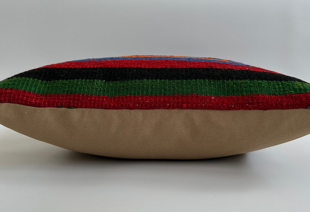 Handmade Multicolour Turkish Rug Cushion Cover 20''x20'' / 50x50 CM