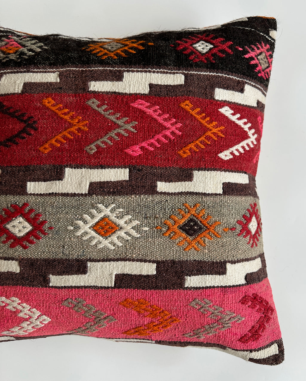 Handmade Multicolour Turkish Rug Cushion Cover 20''x20'' / 50x50 CM