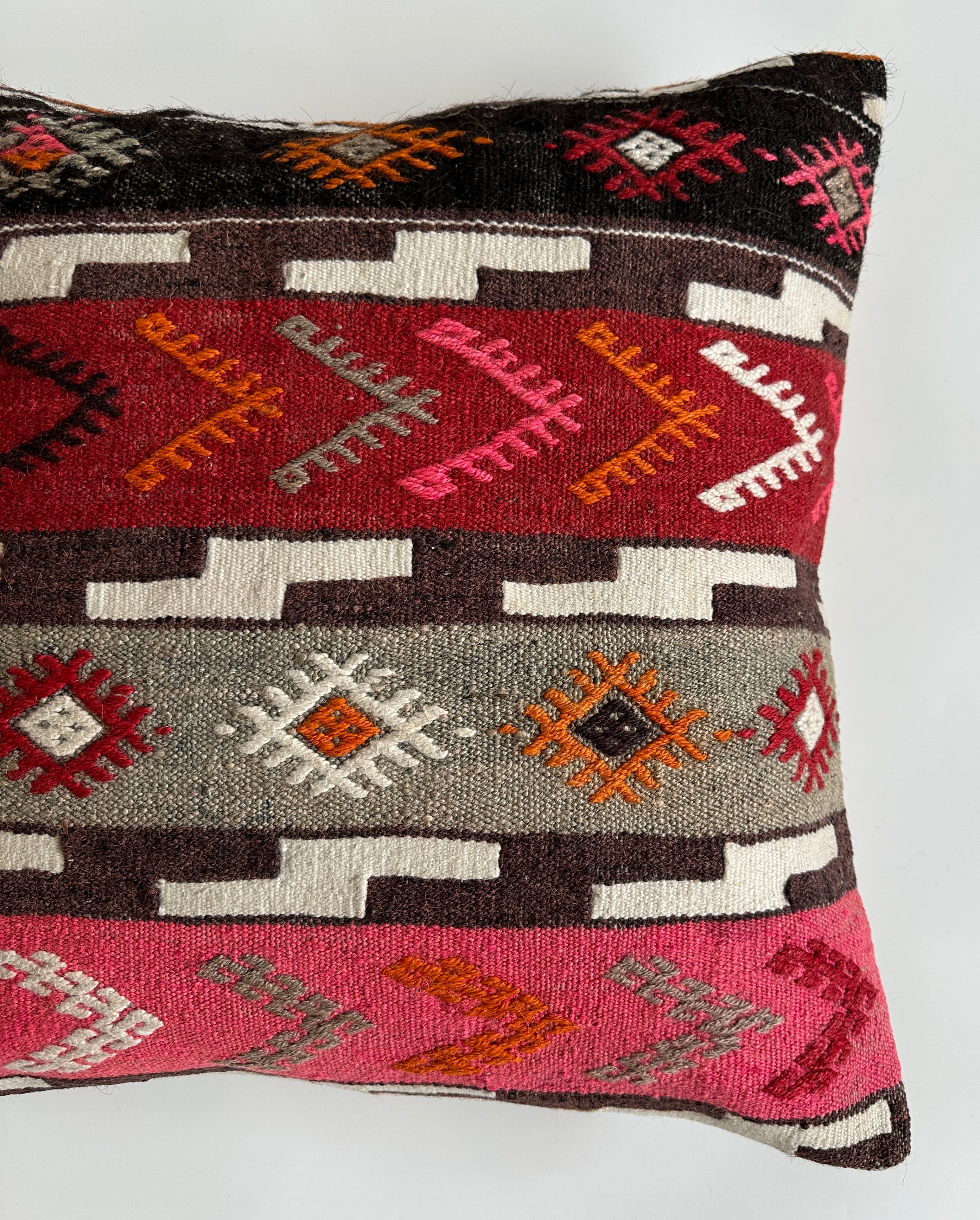 Handmade Multicolour Turkish Rug Cushion Cover 20''x20'' / 50x50 CM