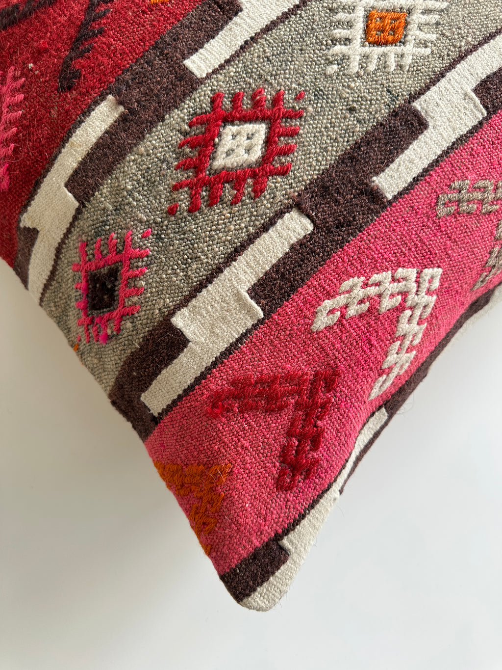 Handmade Multicolour Turkish Rug Cushion Cover 20''x20'' / 50x50 CM