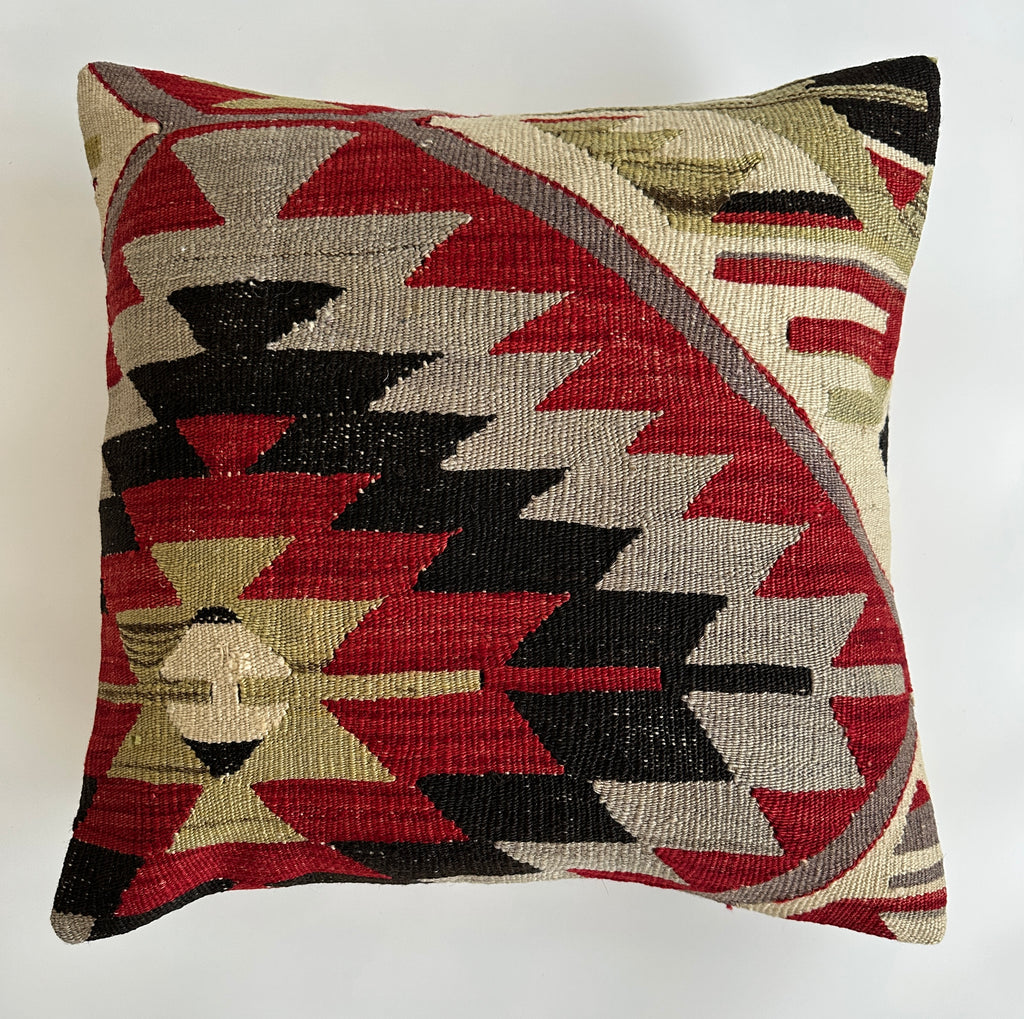 Handmade Multicolour Turkish Rug Cushion Cover 20''x20'' / 50x50 CM