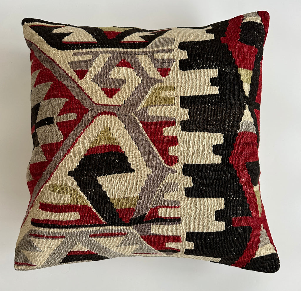 Handmade Multicolour Turkish Rug Cushion Cover 20''x20'' / 50x50 CM