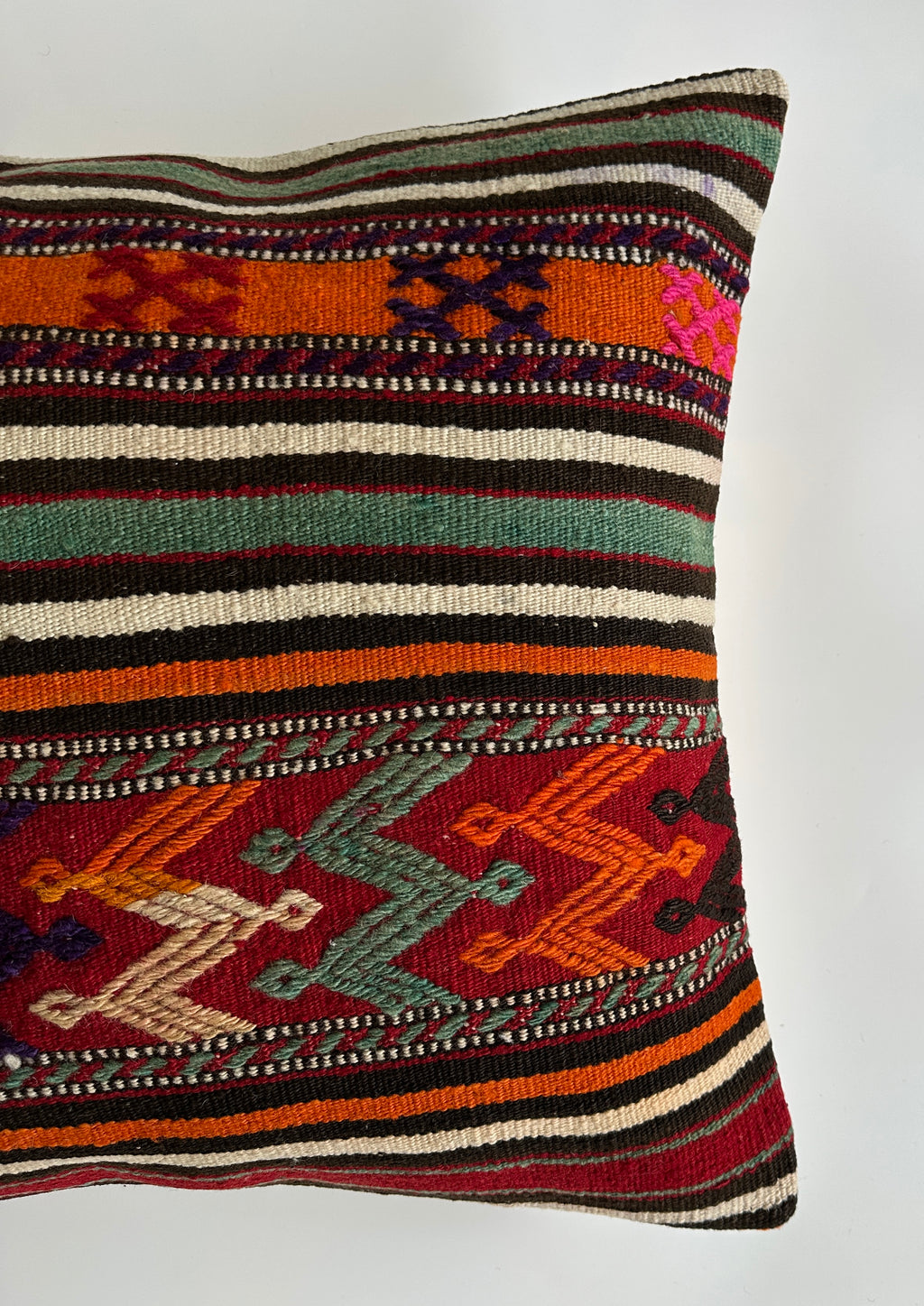 Handmade Multicolour Turkish Rug Cushion Cover 20''x20'' / 50x50 CM