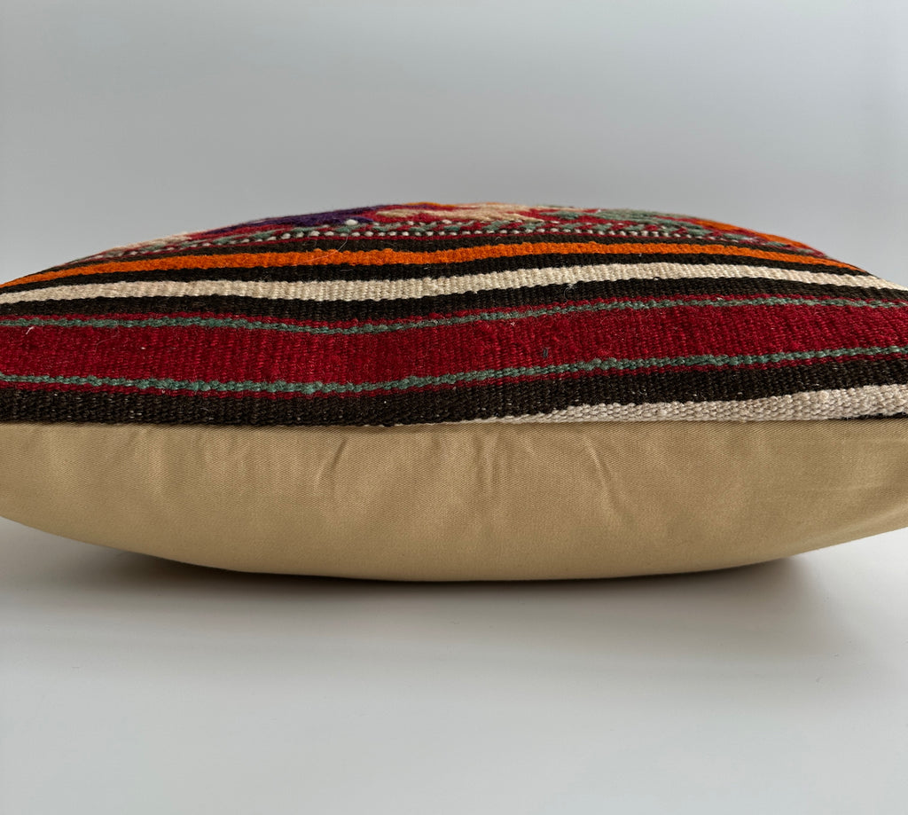 Handmade Multicolour Turkish Rug Cushion Cover 20''x20'' / 50x50 CM