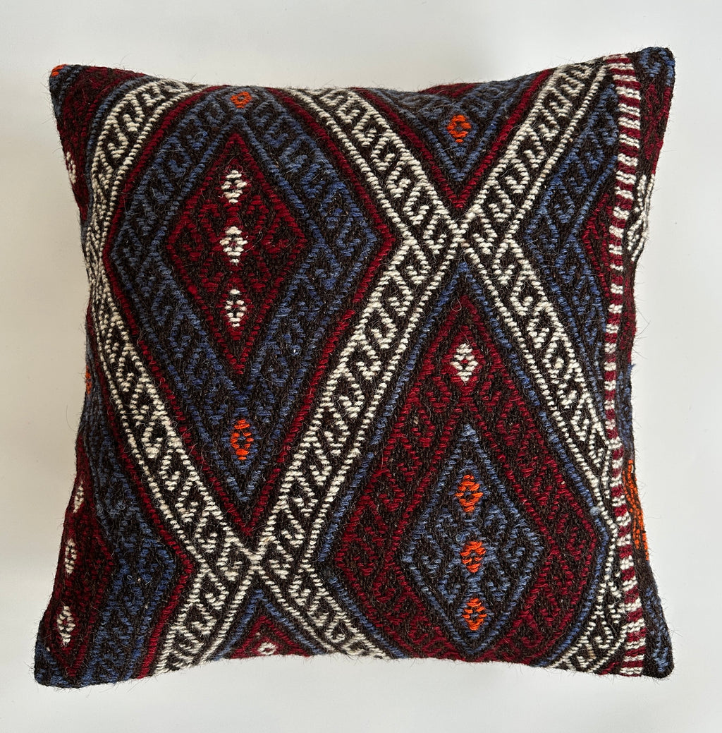 Handmade Multicolour Turkish Rug Cushion Cover 20''x20'' / 50x50 CM