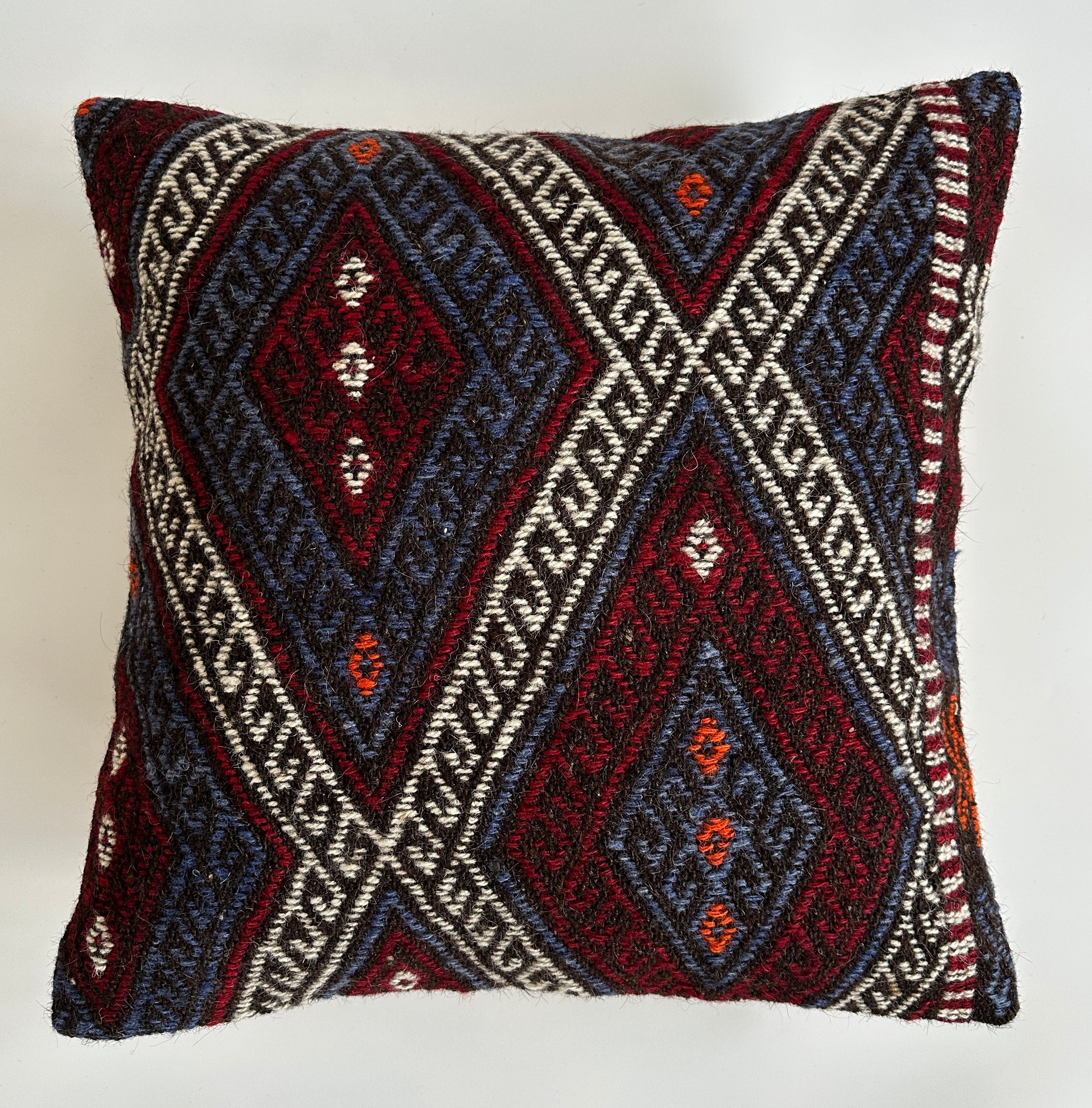 Handmade Multicolour Turkish Rug Cushion Cover 20''x20'' / 50x50 CM