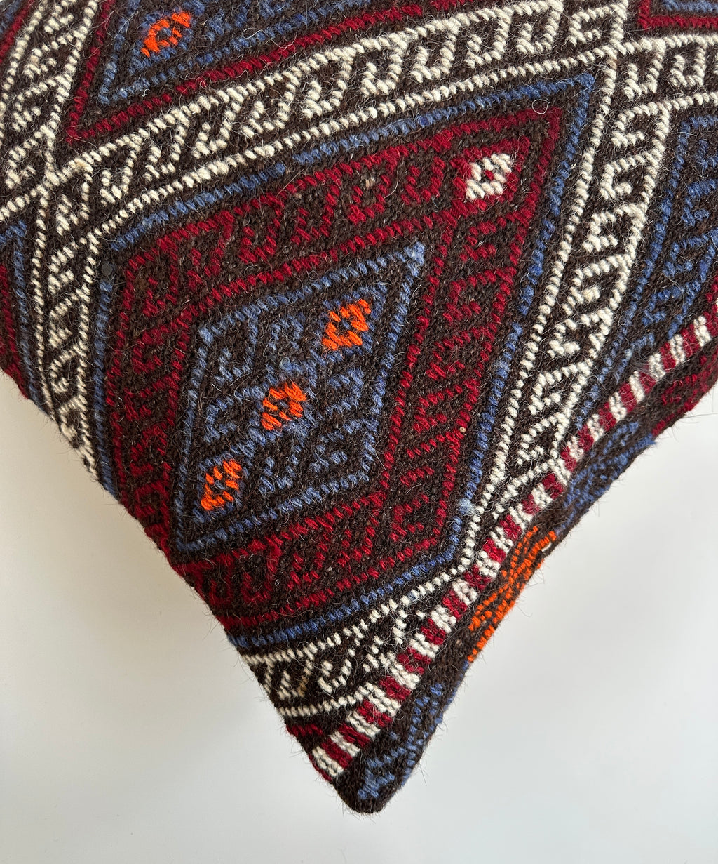 Handmade Multicolour Turkish Rug Cushion Cover 20''x20'' / 50x50 CM
