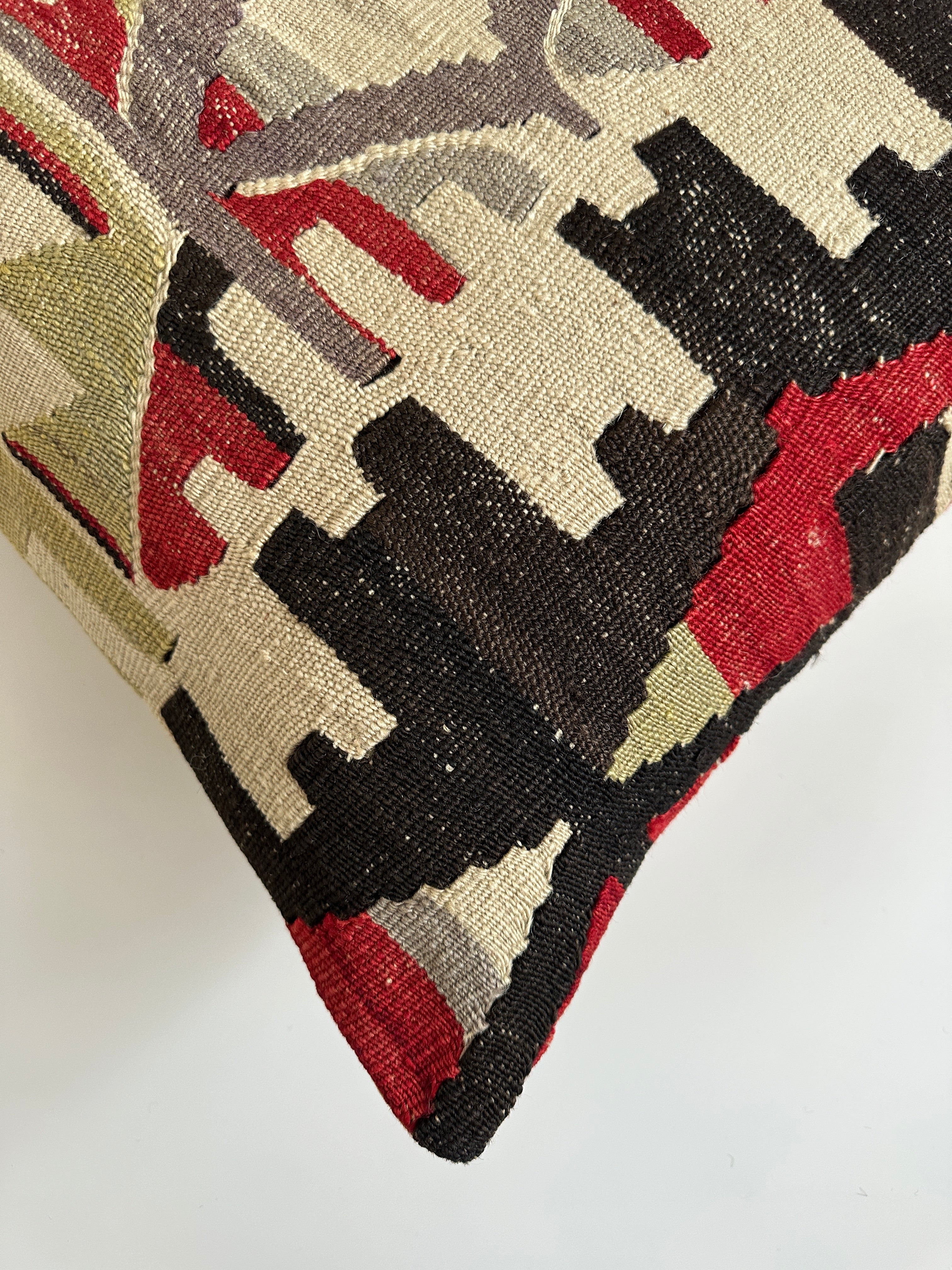 Handmade Multicolour Turkish Rug Cushion Cover 20''x20'' / 50x50 CM