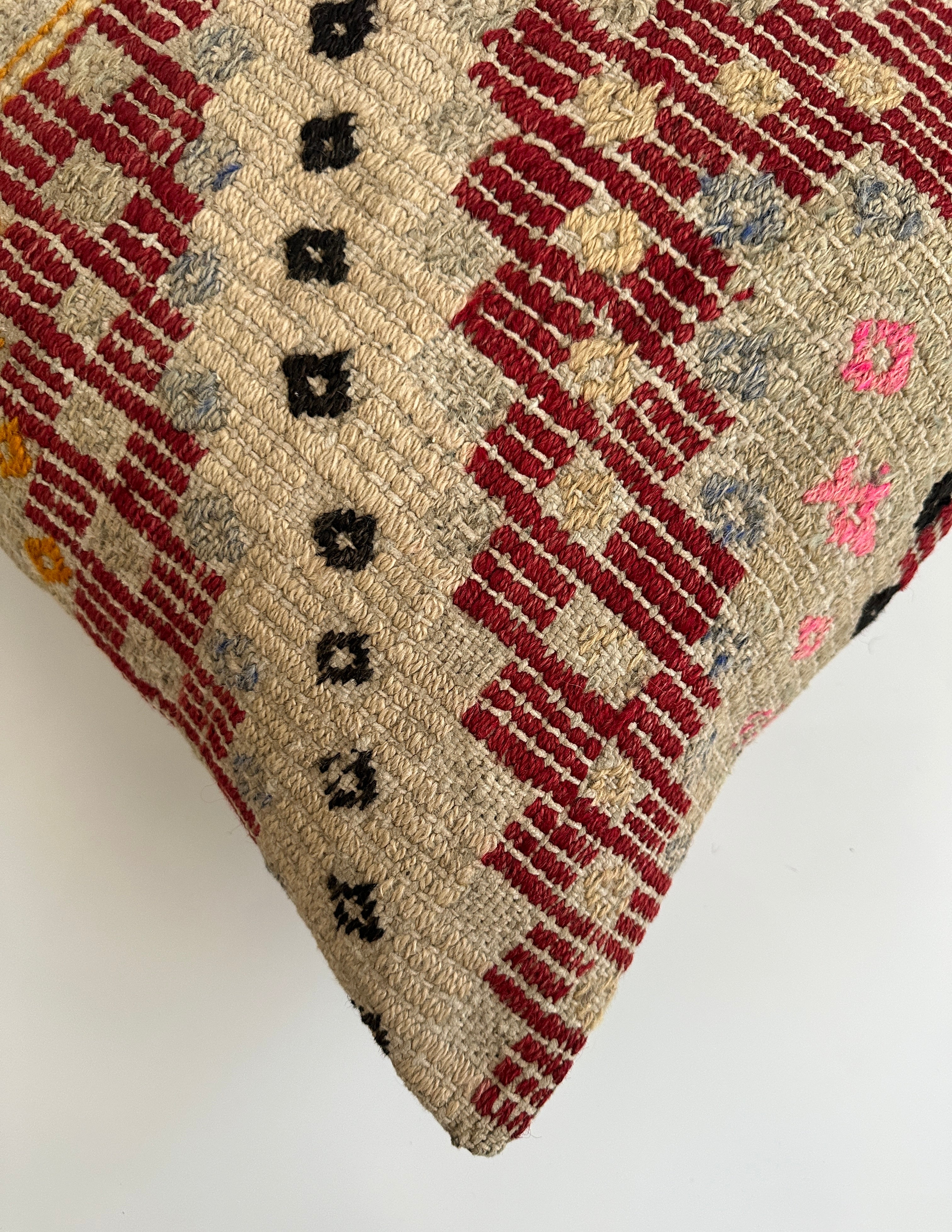 Handmade Multicolour Turkish Rug Cushion Cover 20''x20'' / 50x50 CM