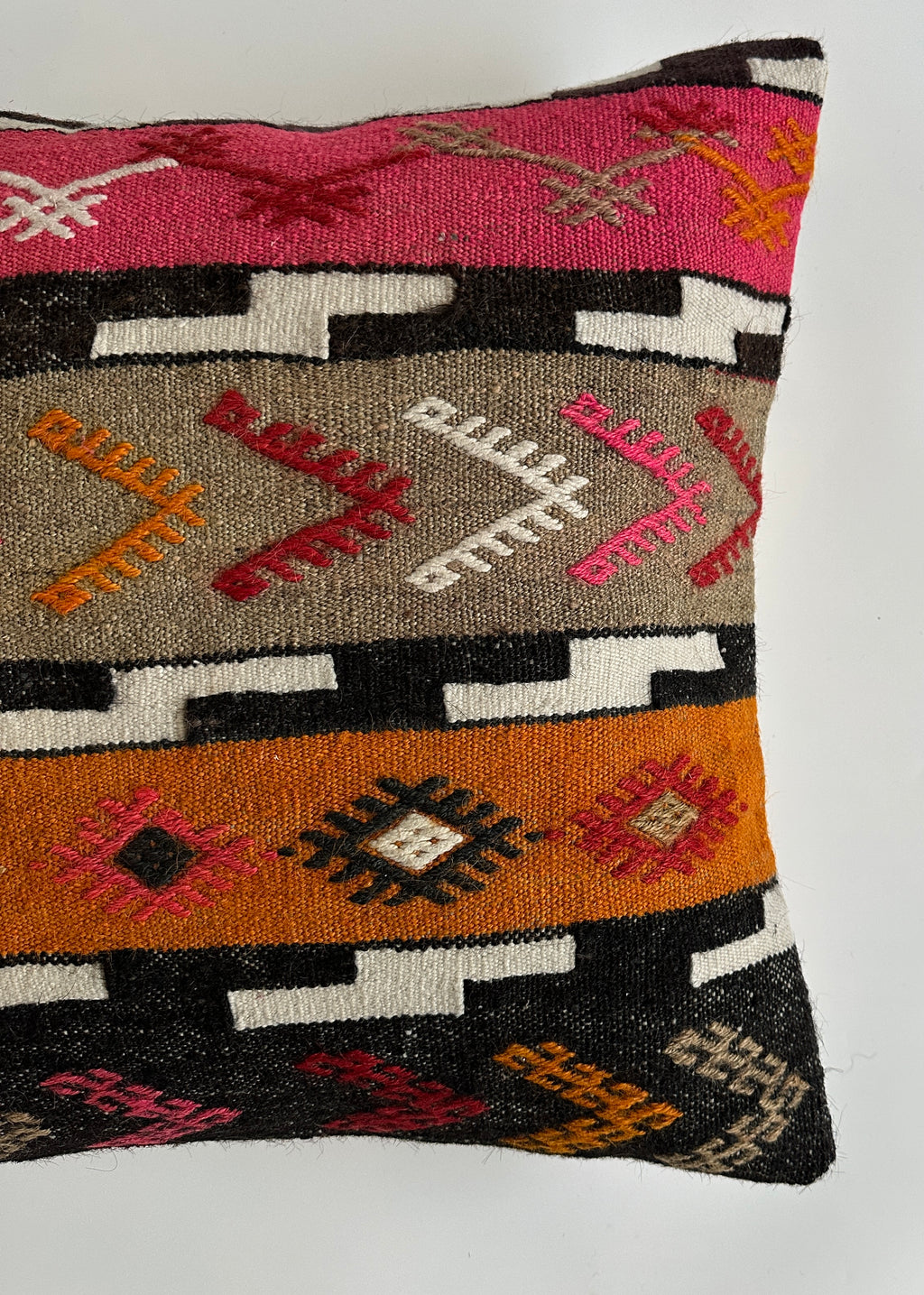 Handmade Multicolour Turkish Rug Cushion Cover 20''x20'' / 50x50 CM