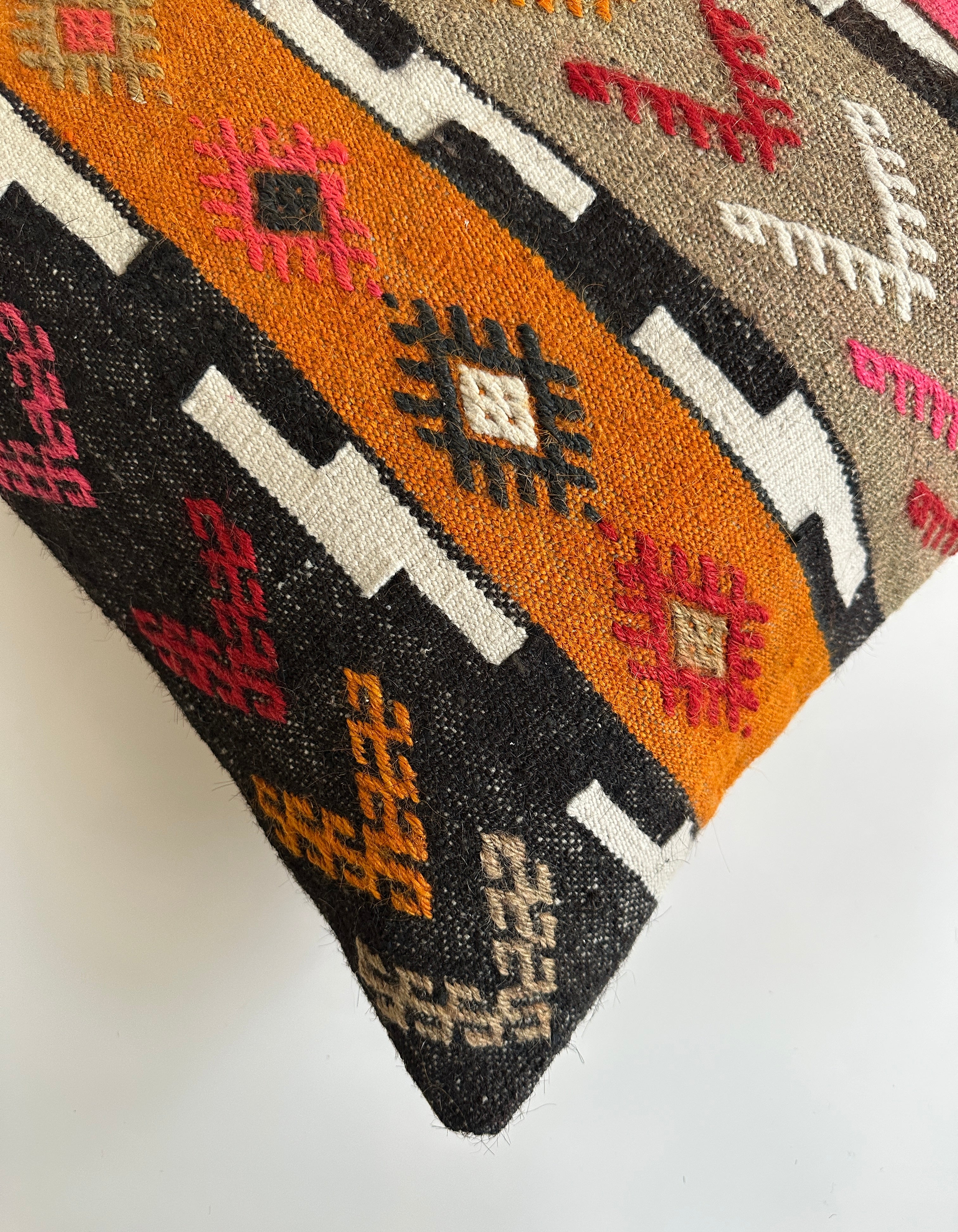 Handmade Multicolour Turkish Rug Cushion Cover 20''x20'' / 50x50 CM