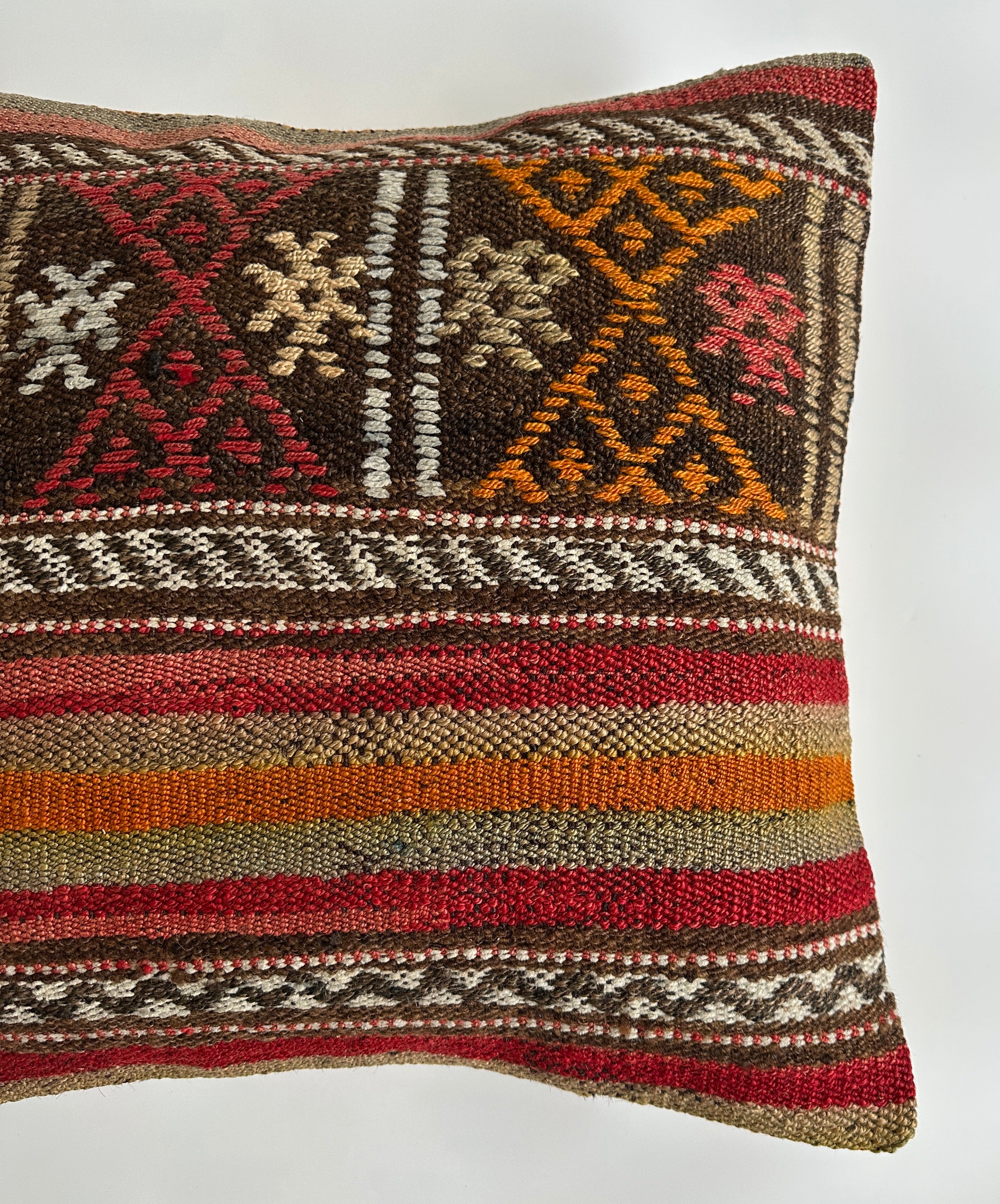 Handmade Multicolour Turkish Rug Cushion Cover 20''x20'' / 50x50 CM