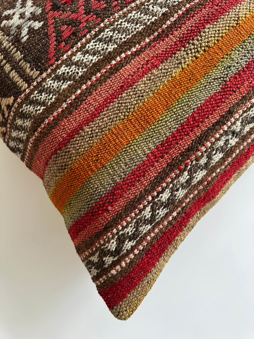 Handmade Multicolour Turkish Rug Cushion Cover 20''x20'' / 50x50 CM