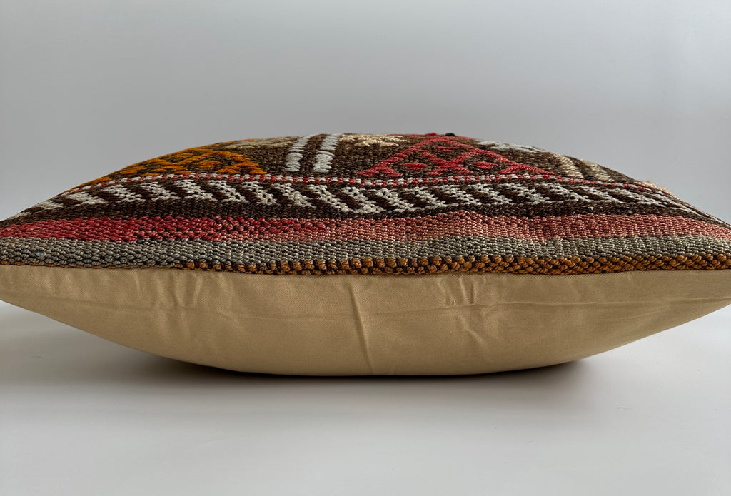 Handmade Multicolour Turkish Rug Cushion Cover 20''x20'' / 50x50 CM