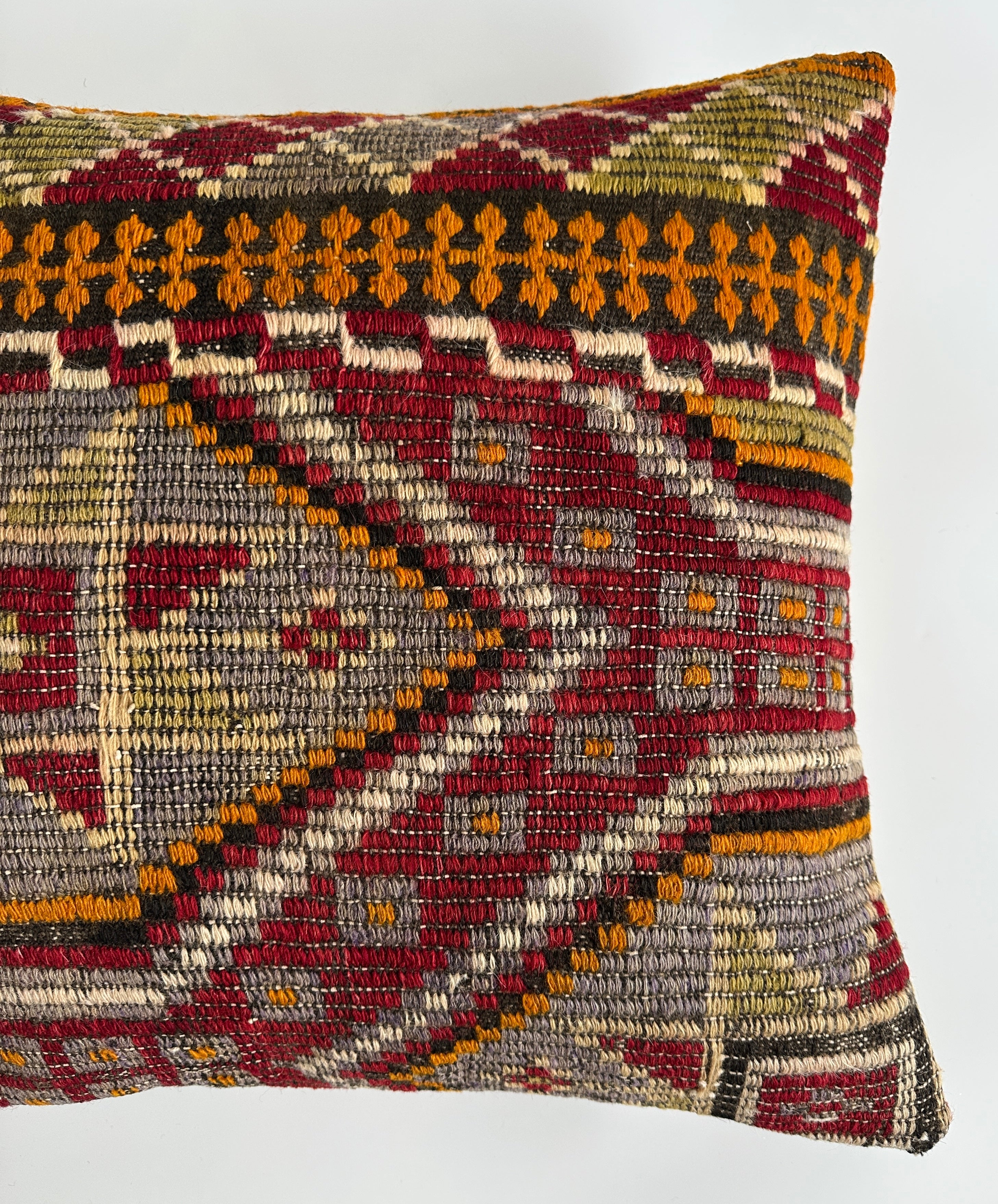 Handmade Multicolour Turkish Rug Cushion Cover 20''x20'' / 50x50 CM