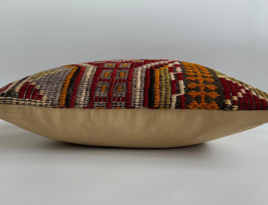 Handmade Multicolour Turkish Rug Cushion Cover 20''x20'' / 50x50 CM