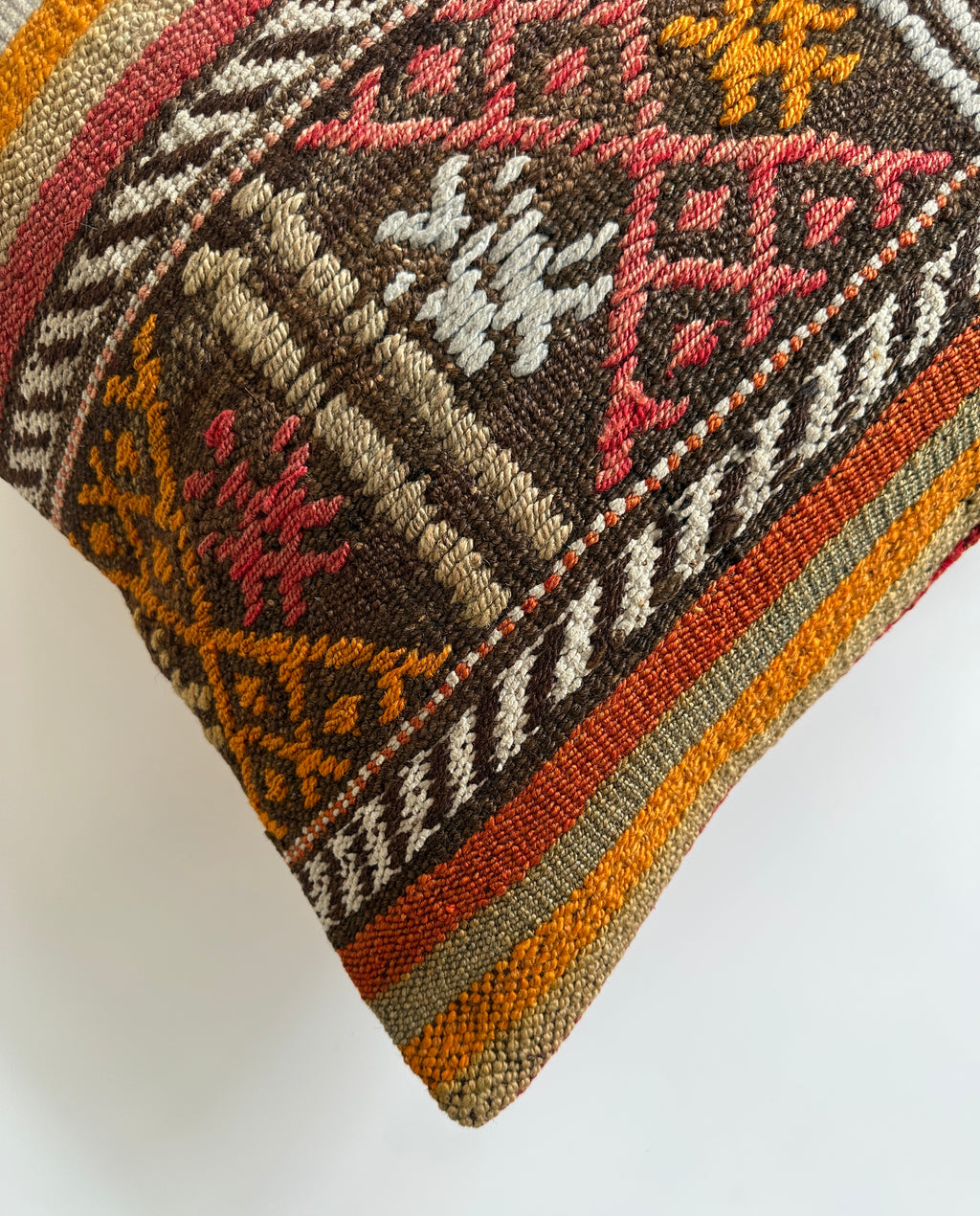 Handmade Multicolour Turkish Rug Cushion Cover 20''x20'' / 50x50 CM