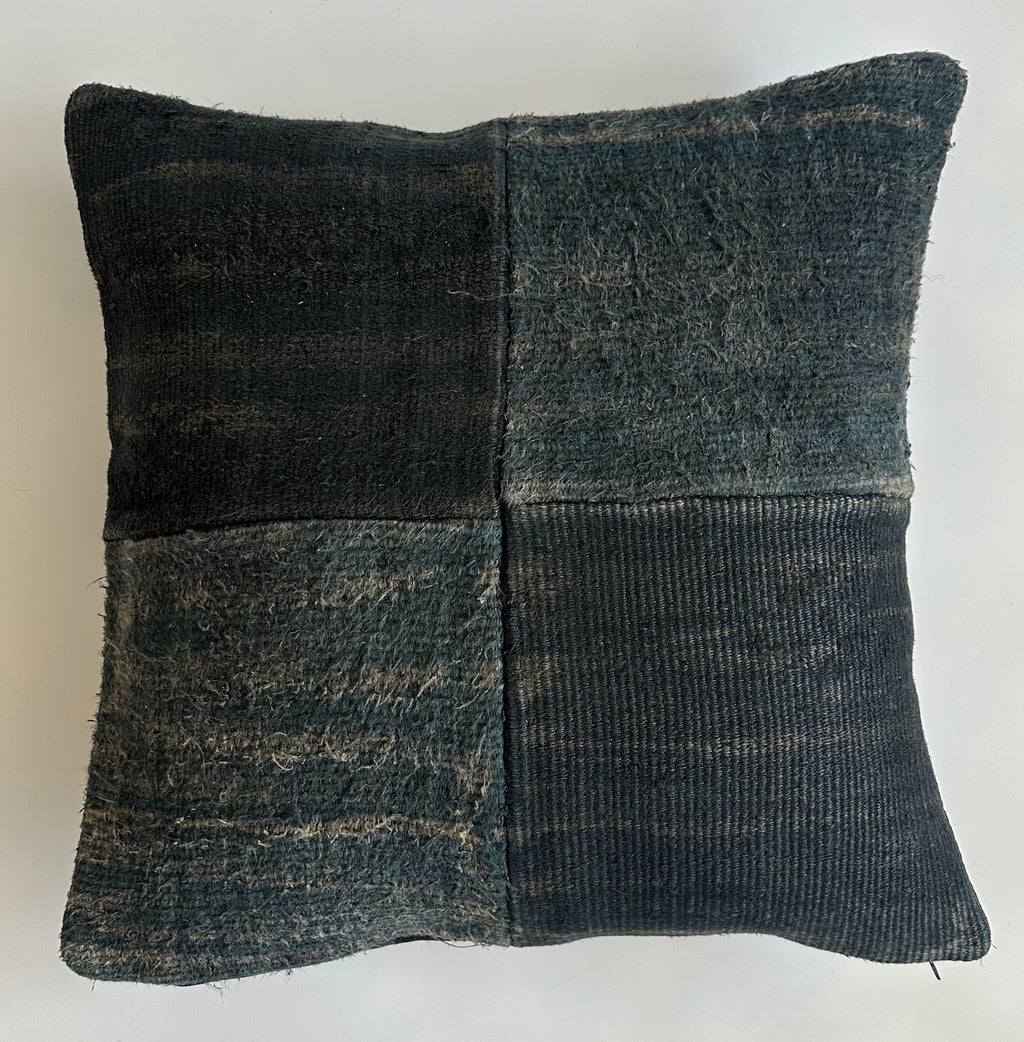 Textured Charcoal Turkish Cushion Cover 24''x24'' / 60x60 CM